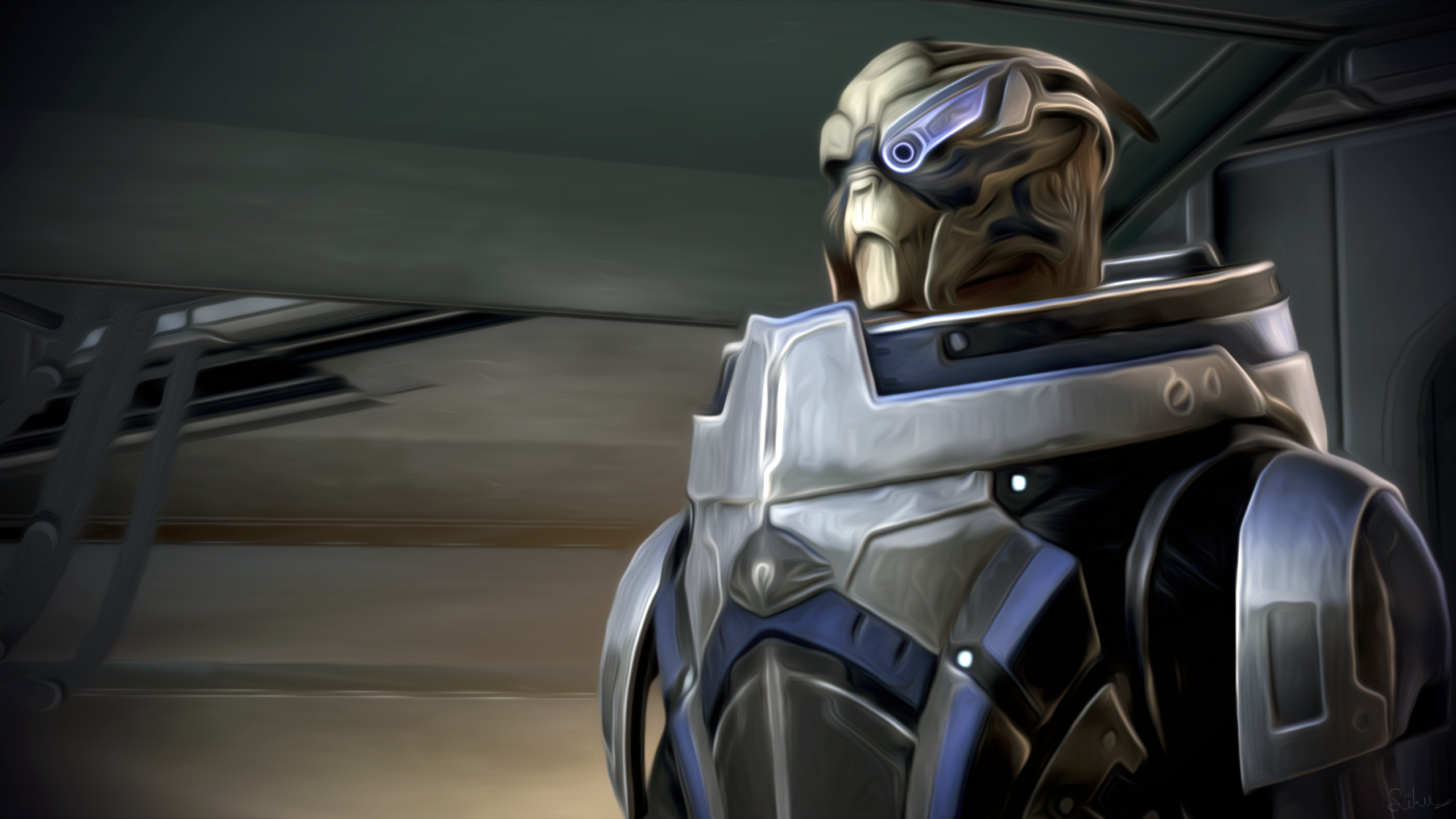 Garrus Vakarian from Mass Effect, Oil Painting HD Wallpaper
