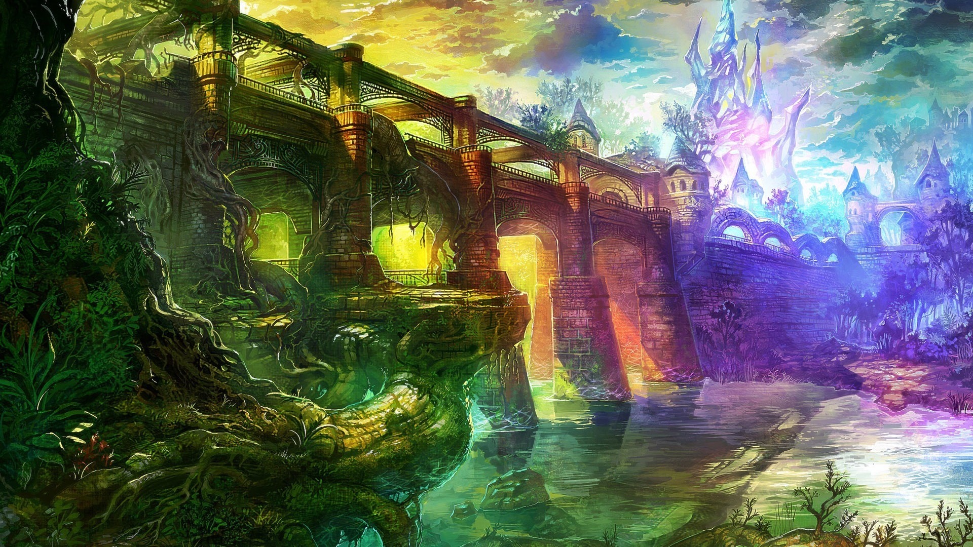 Majin and the Forsaken Kingdom bridge and castle HD Wallpaper