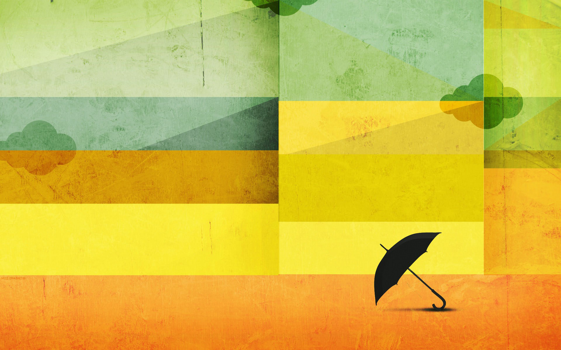 Abstract background with clouds and umbrella HD Wallpaper