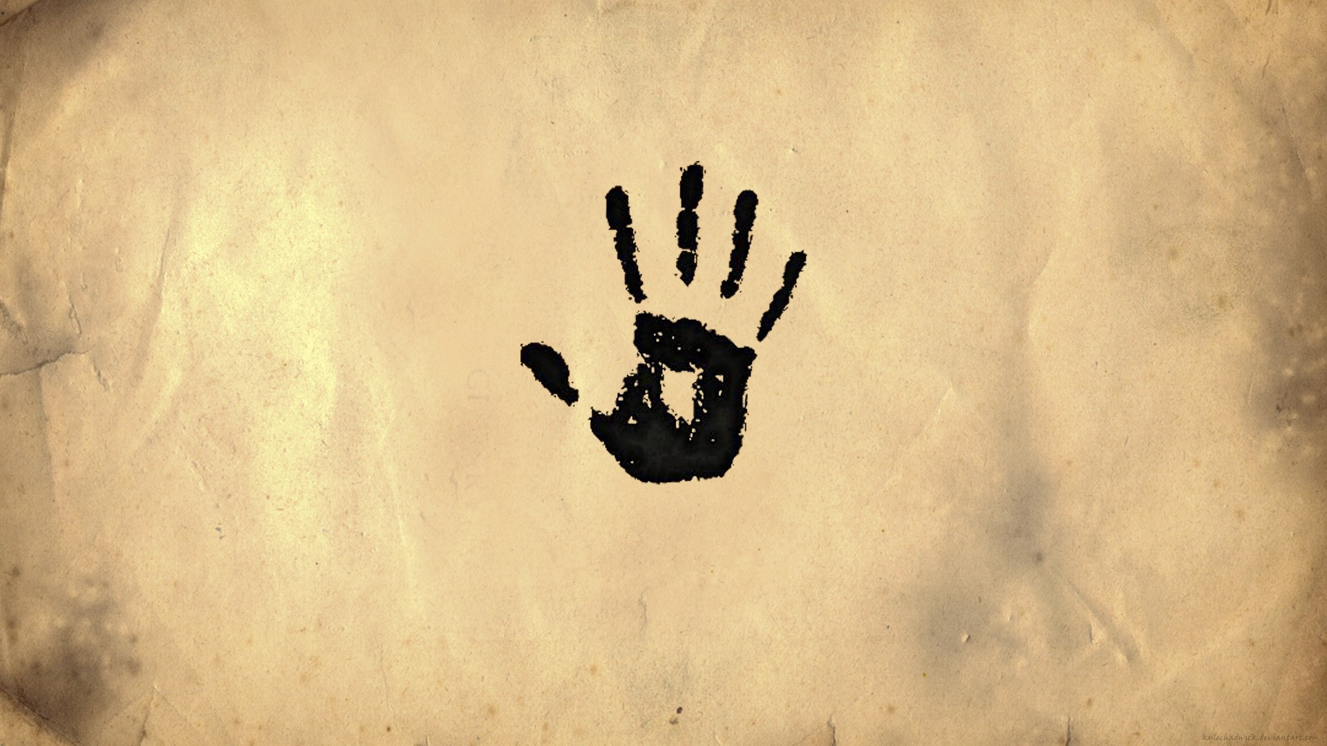 The Elder Scrolls Handprint on Parchment HD Wallpaper