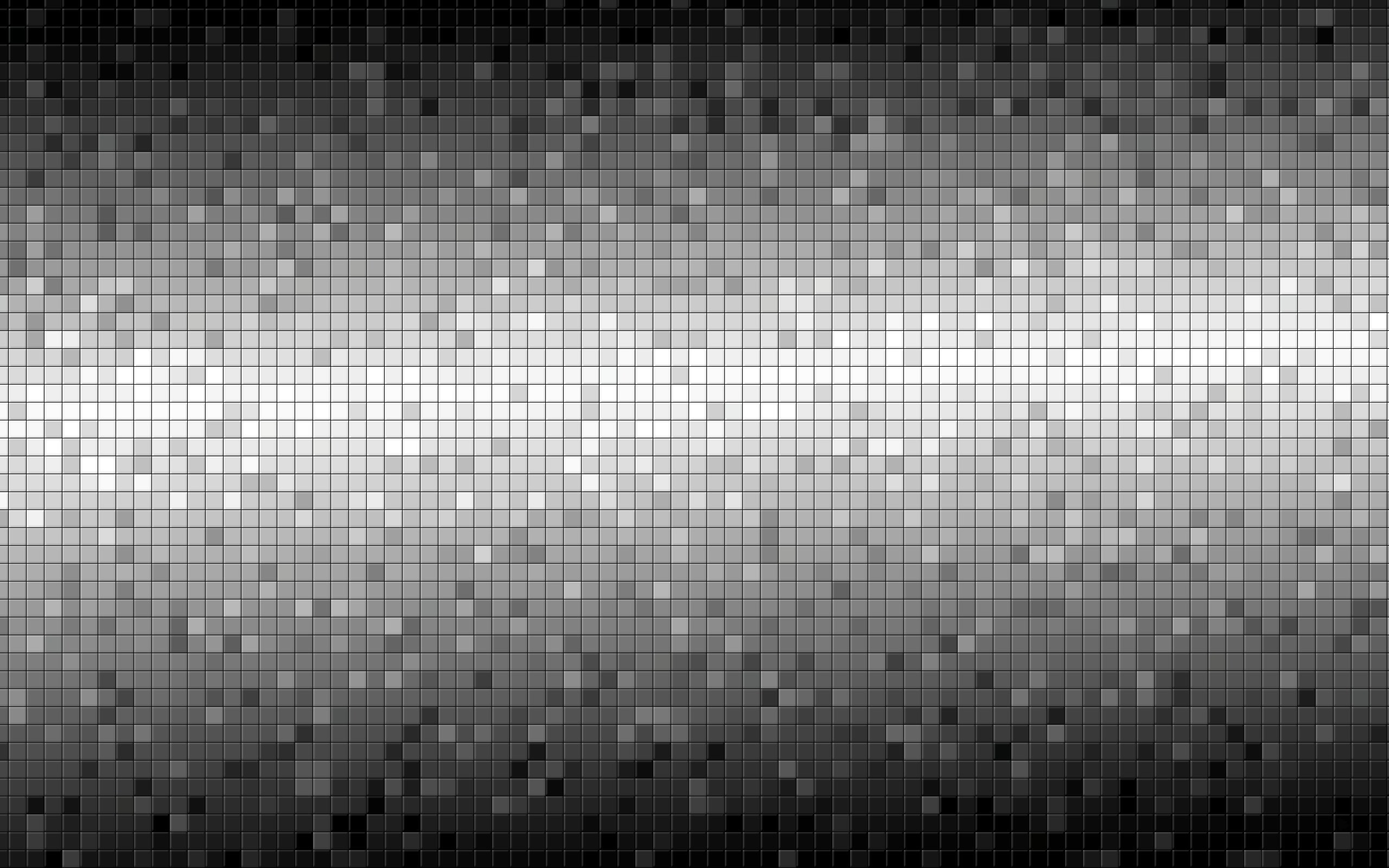 Abstract mosaic gradient of black and white squares HD Wallpaper