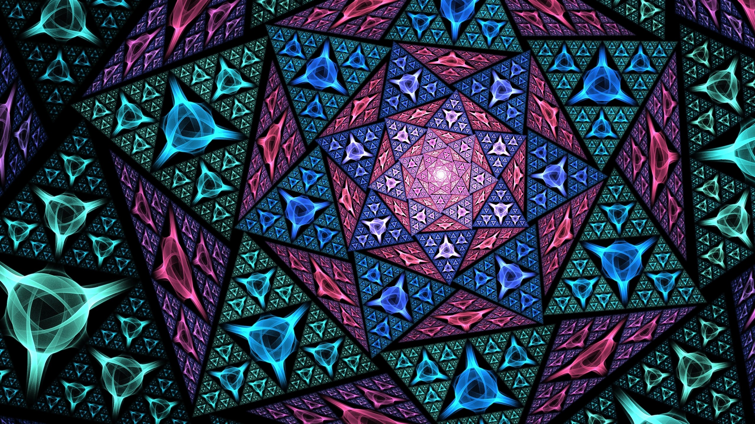 Fractal geometric abstract art HD Wallpaper