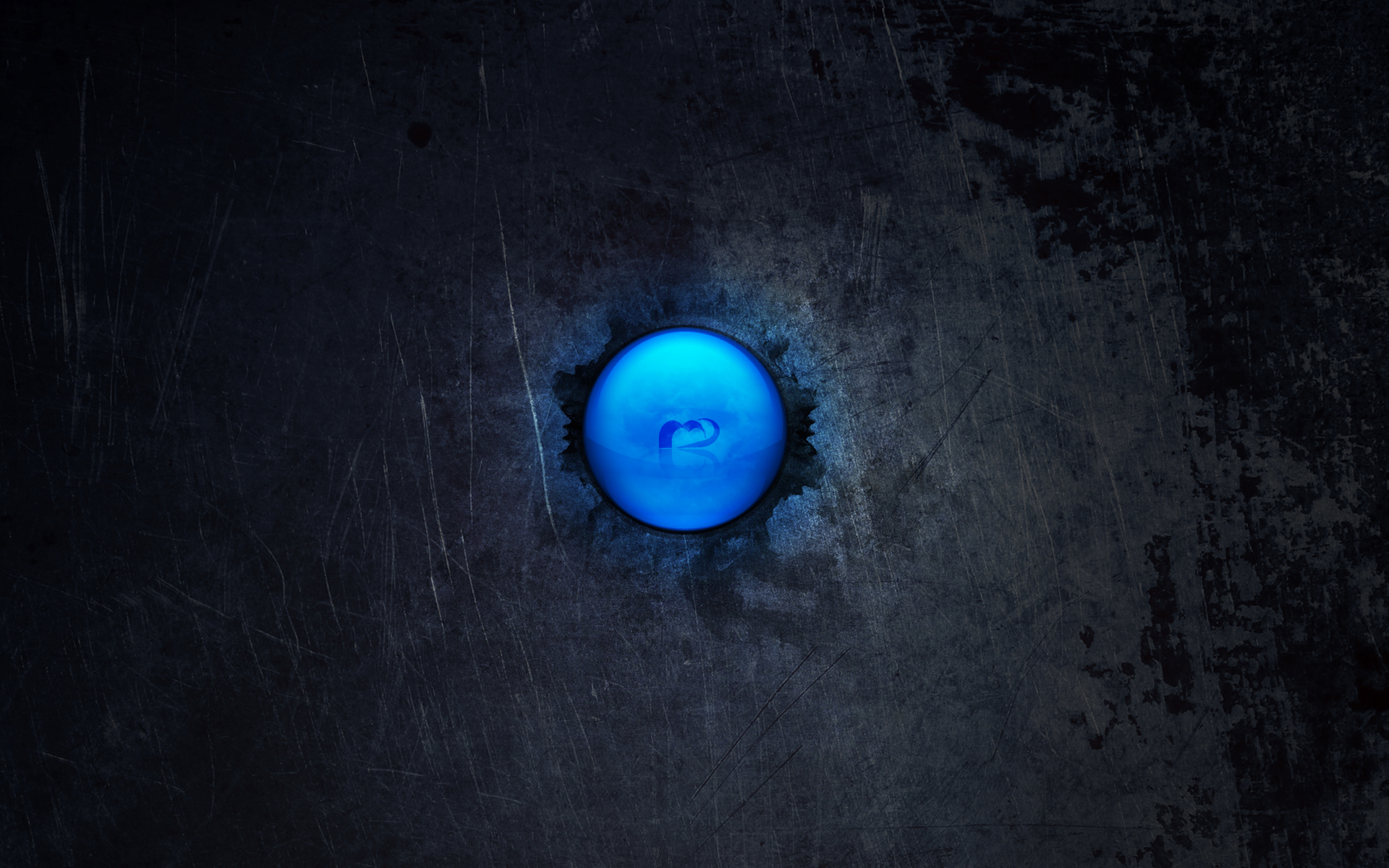 Abstract dark background with blue glowing circle HD Wallpaper