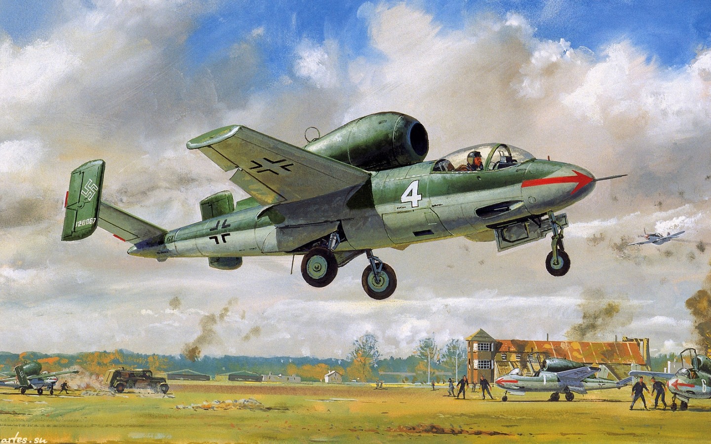 German Messerschmitt Me 262 jet fighter aircraft HD Wallpaper