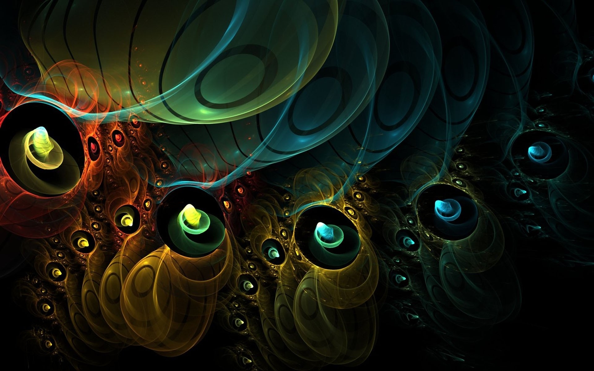 Abstract Fractal Art with Swirling Colors HD Wallpaper