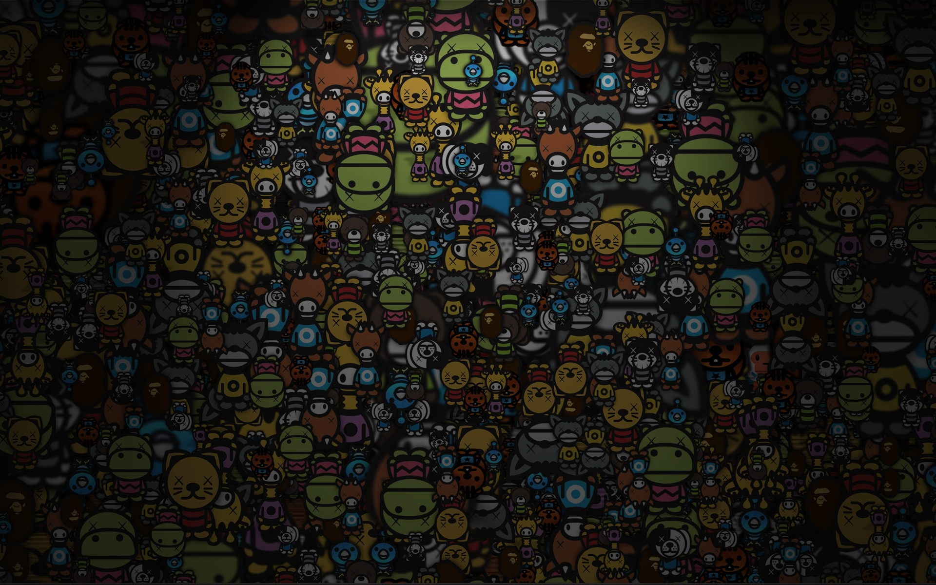Artistic Collage of Cartoon Characters HD Wallpaper