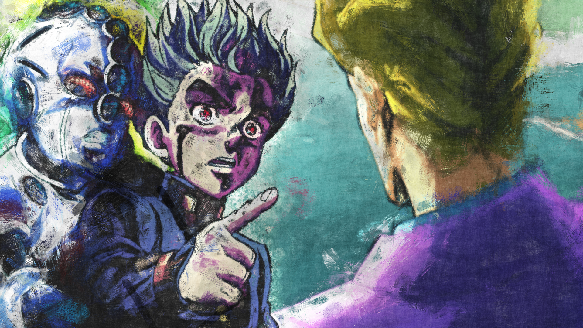 Koichi Hirose and Yoshikage Kira from Jojo's Bizarre Adventure HD Wallpaper