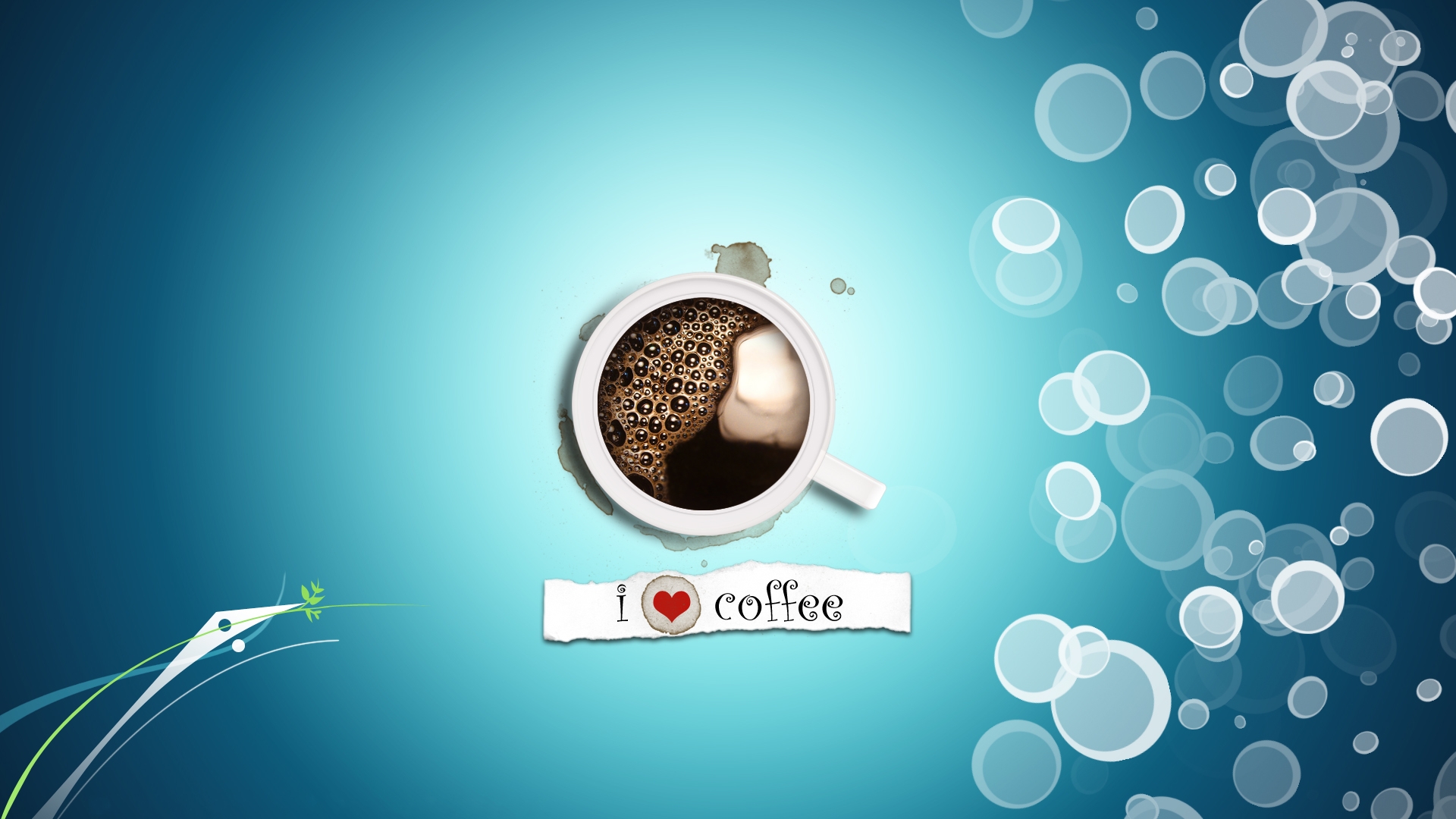 Coffee cup with text I love coffee HD Wallpaper