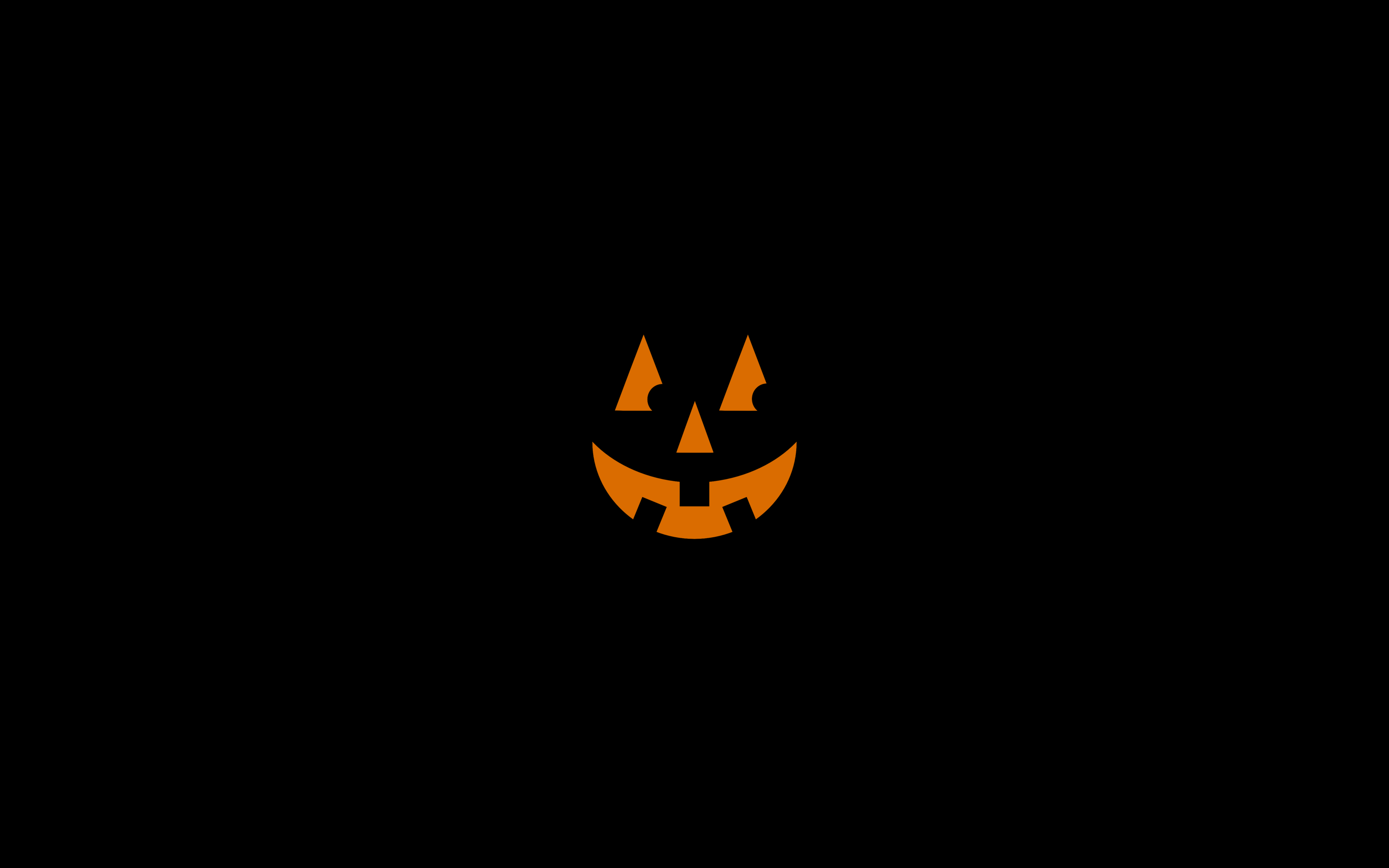 Halloween pumpkin face on black background HD Wallpaper