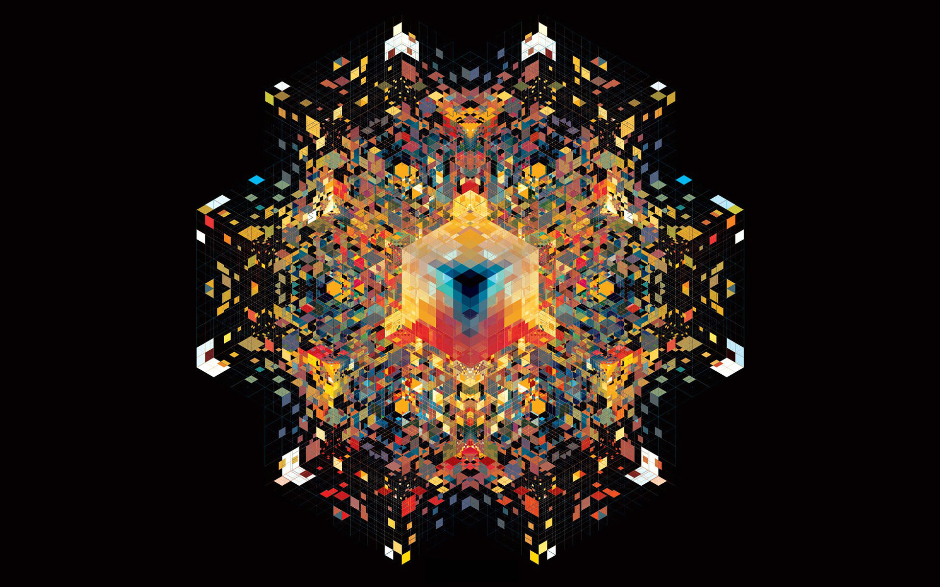 Abstract Geometric Cube Digital Art HD Wallpaper