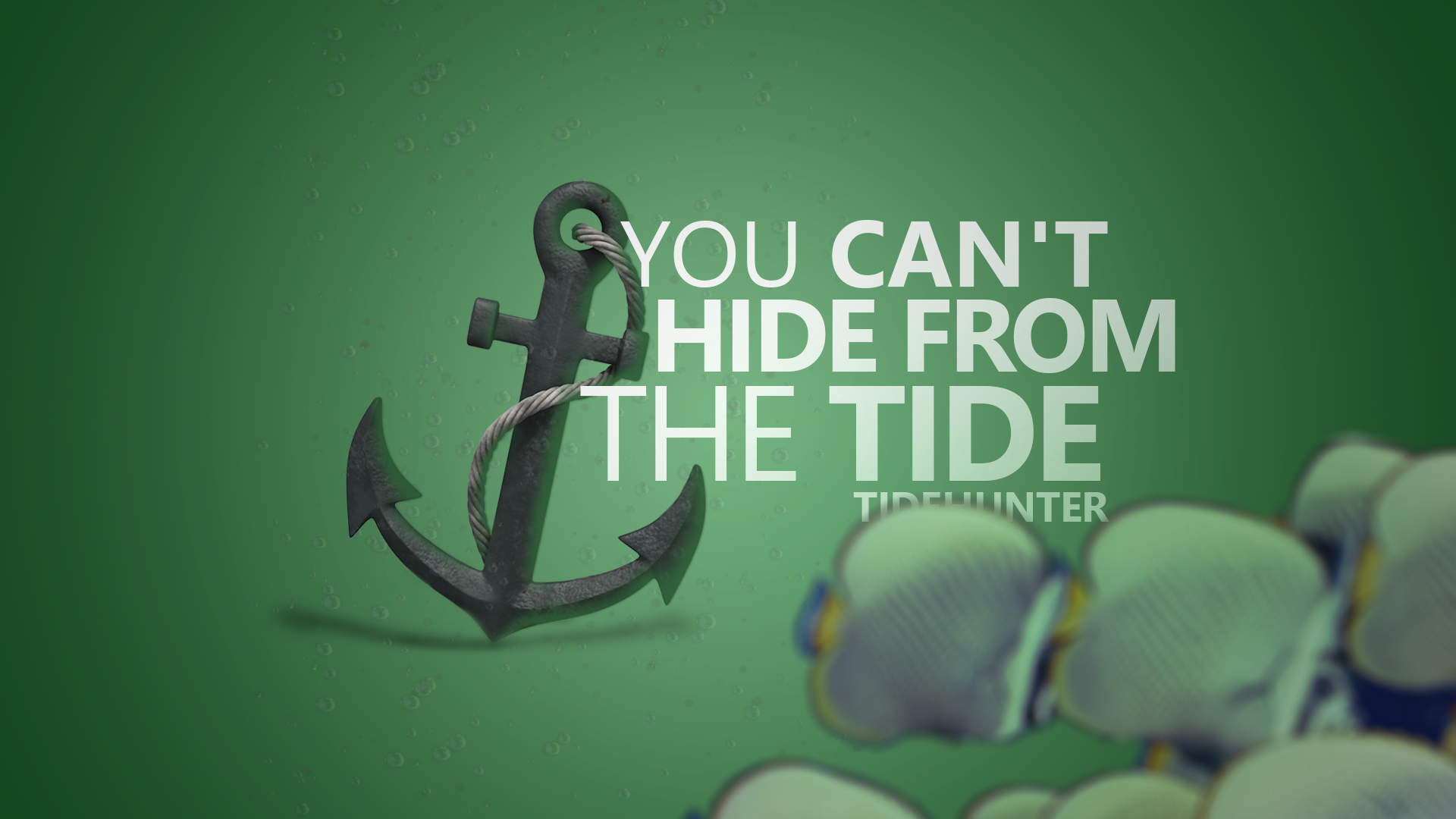 Anchor and fish with text "You can't hide from the tide" HD Wallpaper