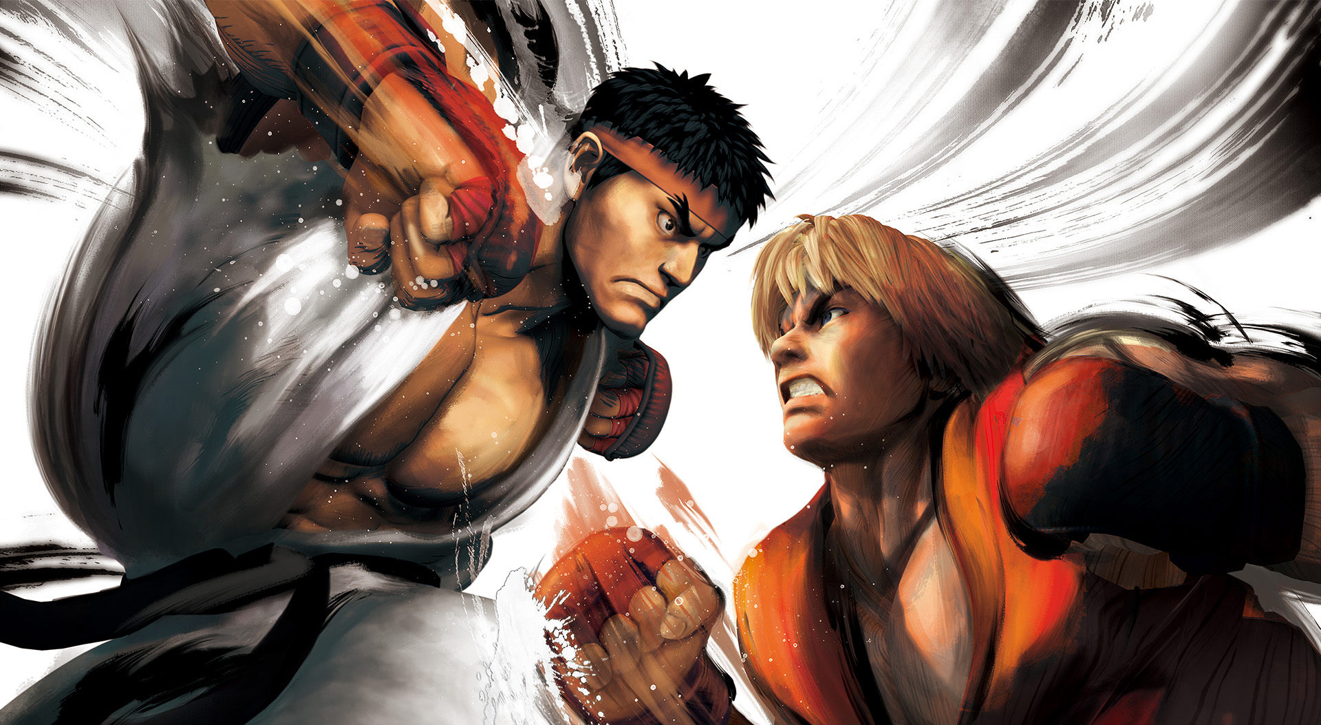 Ryu and Ken from Street Fighter clashing HD Wallpaper