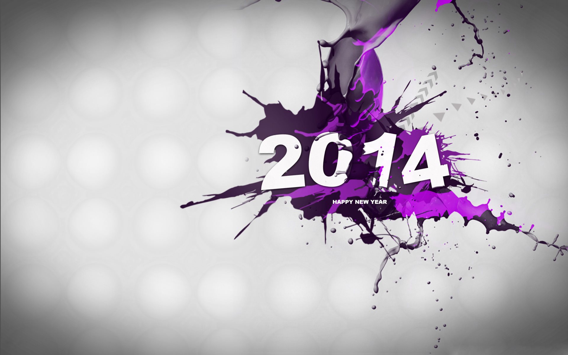 Happy New Year 2014 Paint Splatter HD Wallpaper
