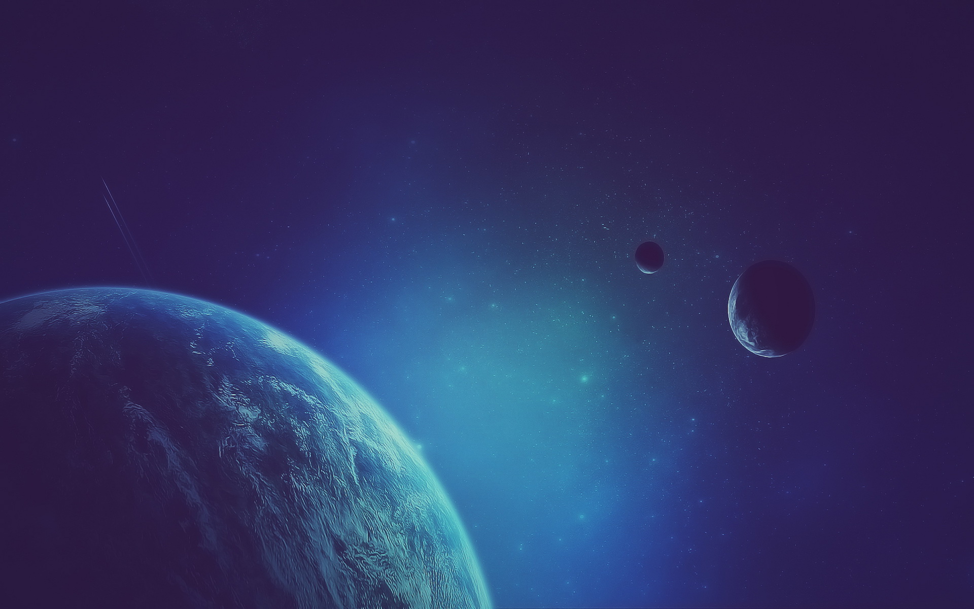 Sci Fi Planet and Moons in Space HD Wallpaper