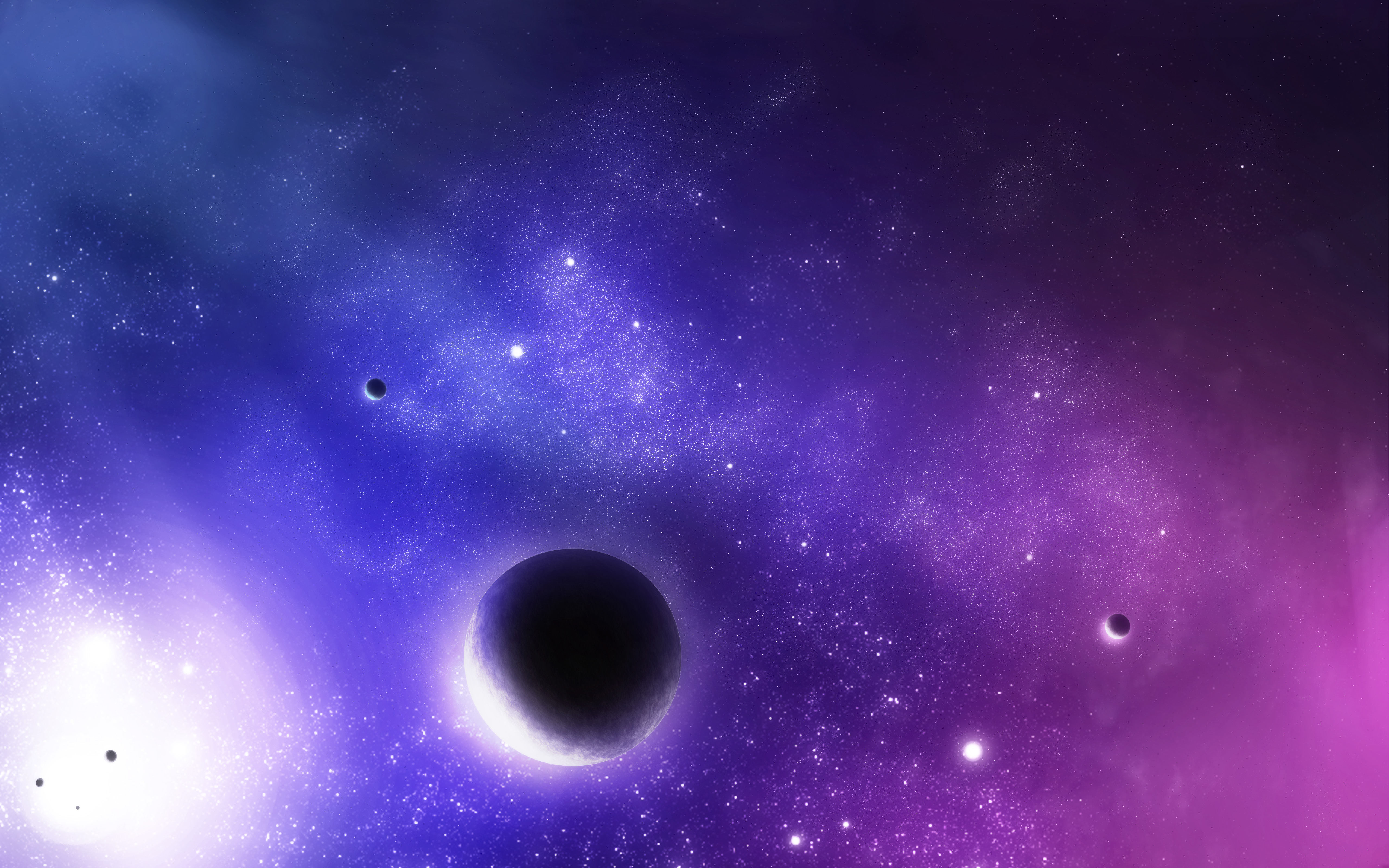 Sci Fi planets and stars in nebula HD Wallpaper