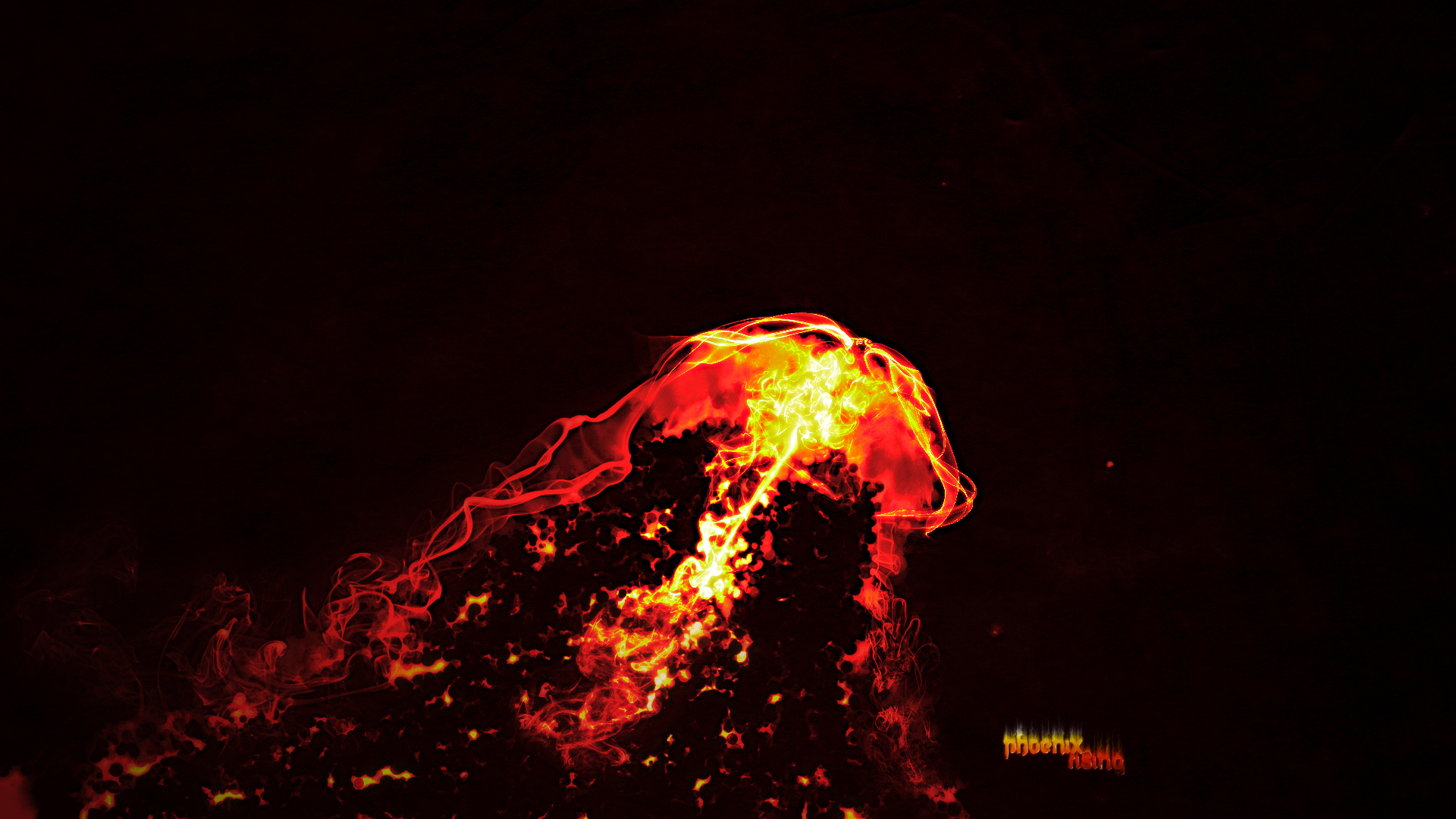 Phoenix rising from flames HD Wallpaper
