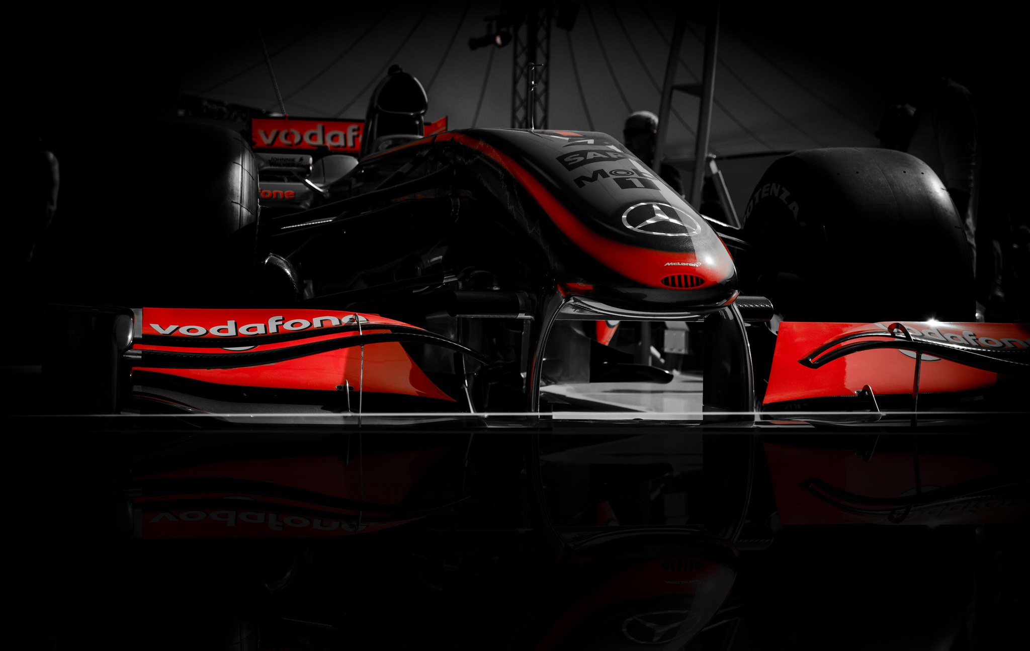 McLaren Formula 1 Race Car with Vodafone Livery HD Wallpaper