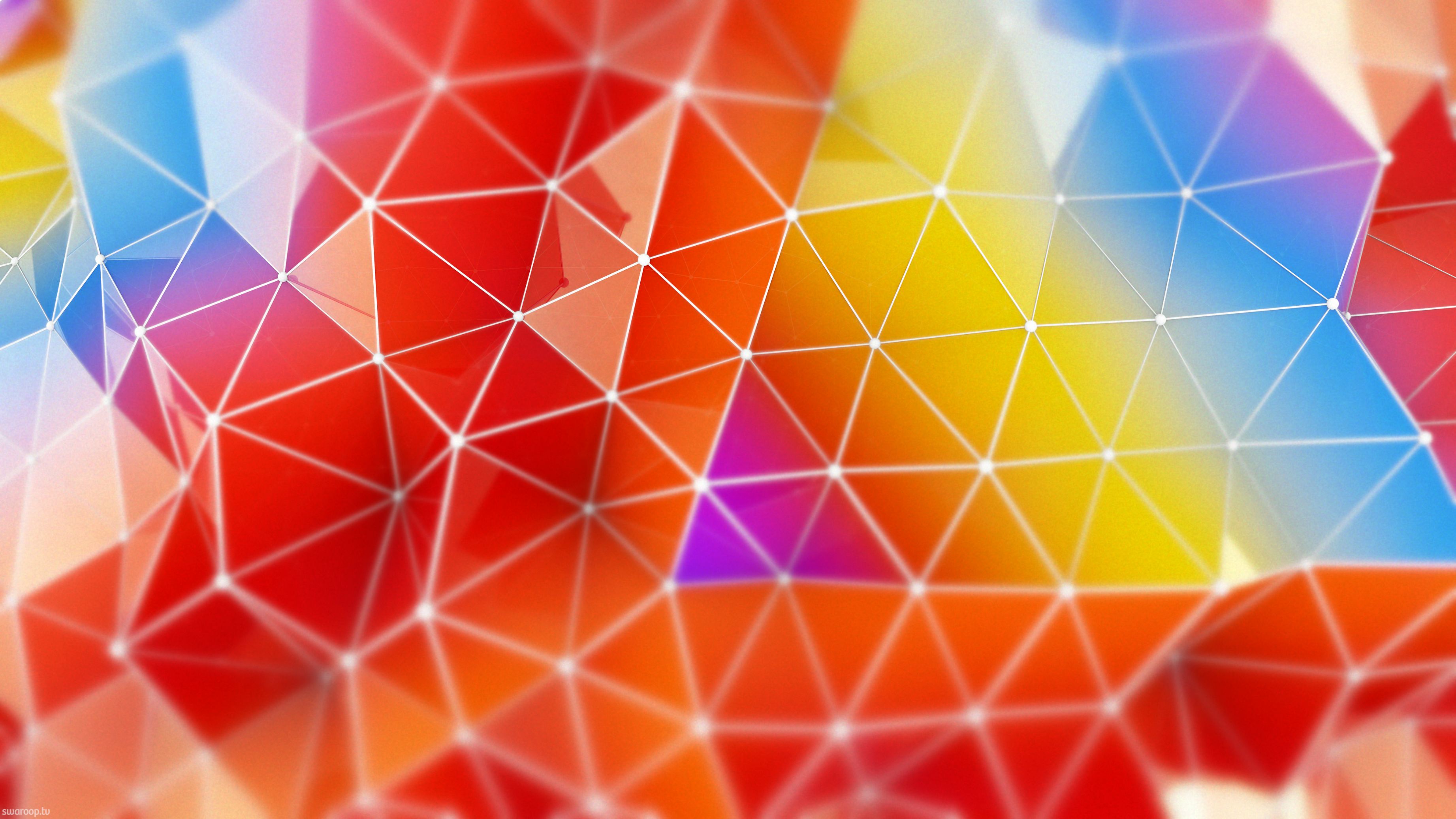 Abstract Geometric Triangles with Colorful Gradients HD Wallpaper