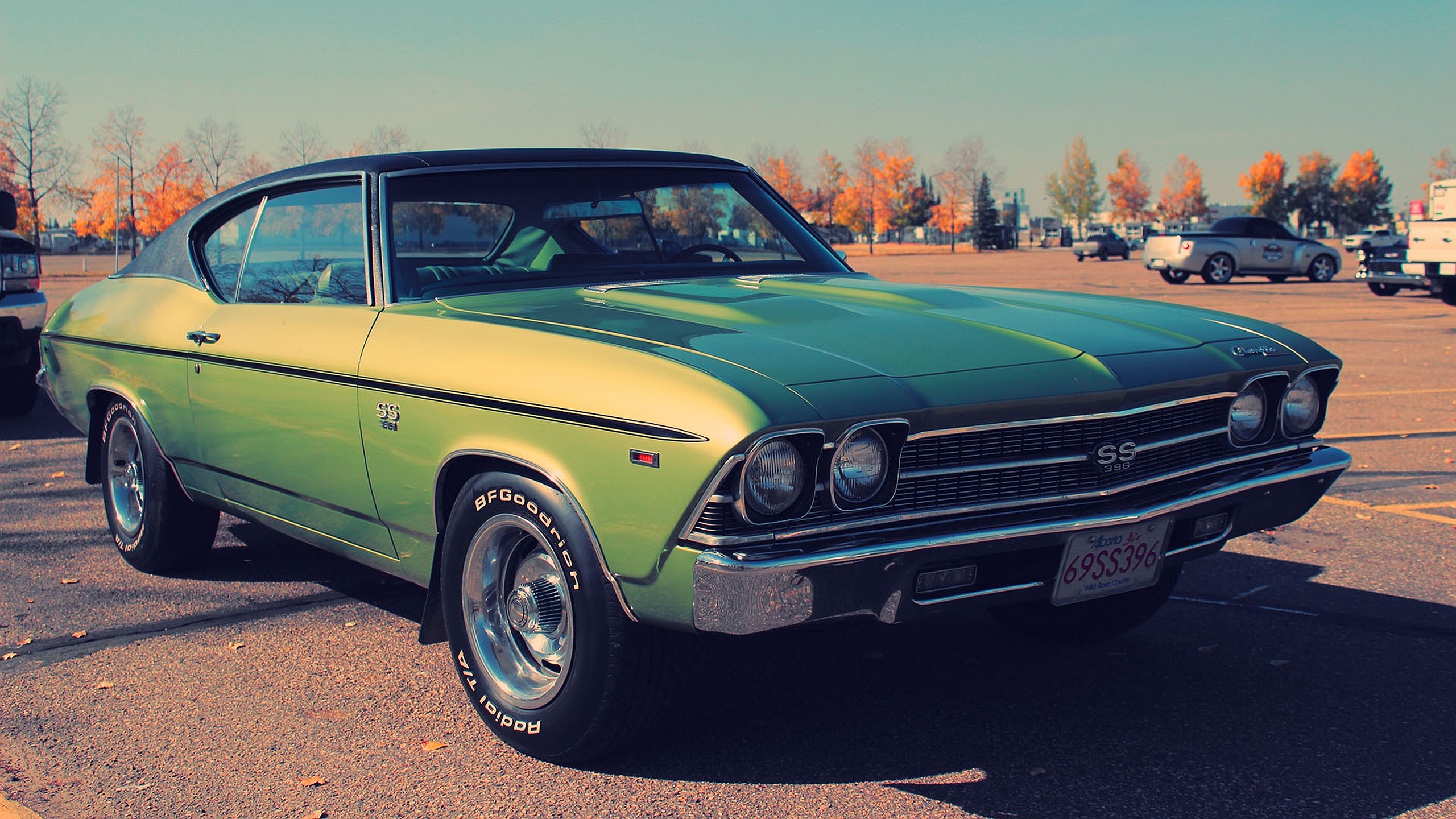 Green 1969 Chevrolet Chevelle SS parked outdoors HD Wallpaper