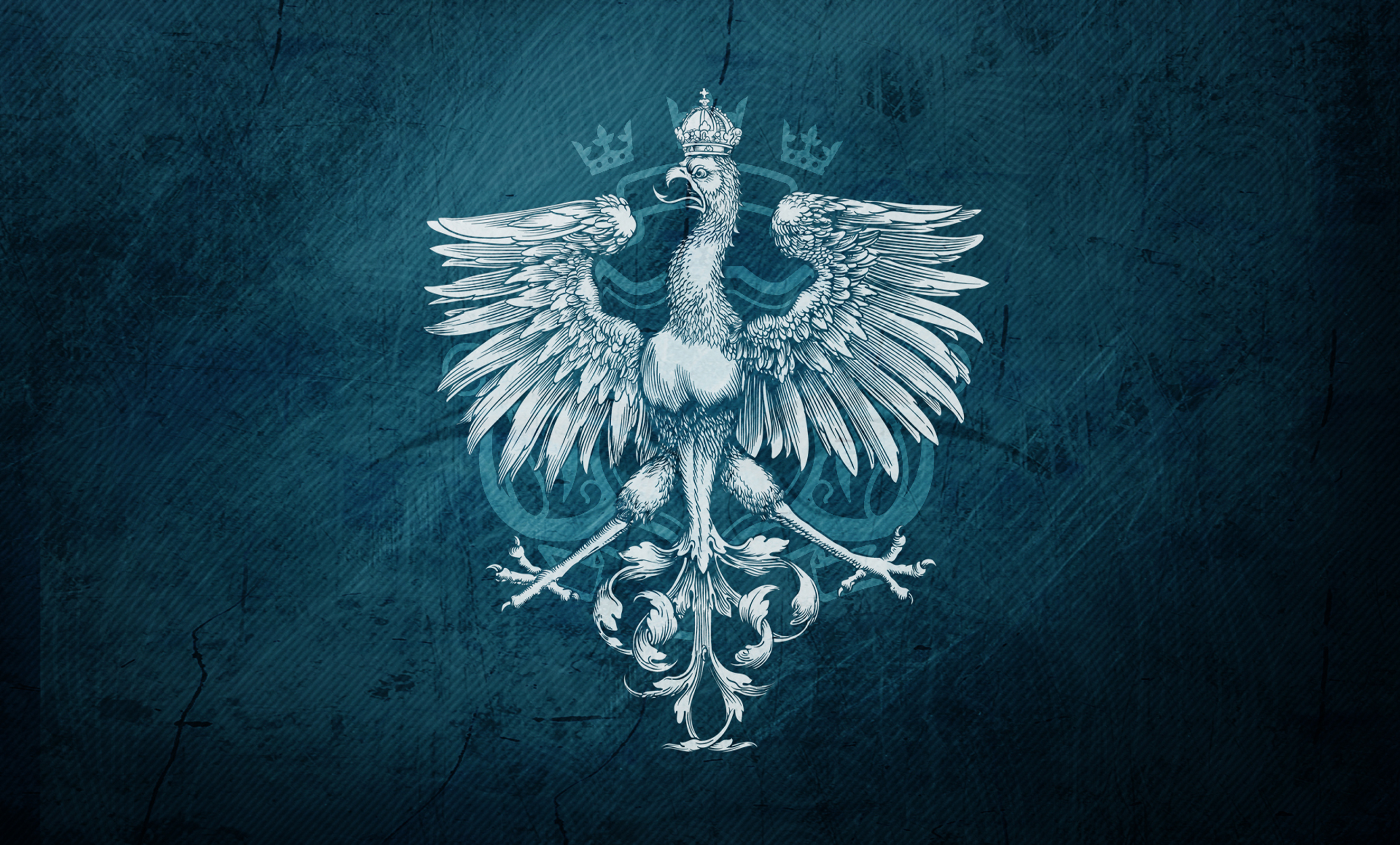 Eagle Crest with Crowns on Textured Background HD Wallpaper