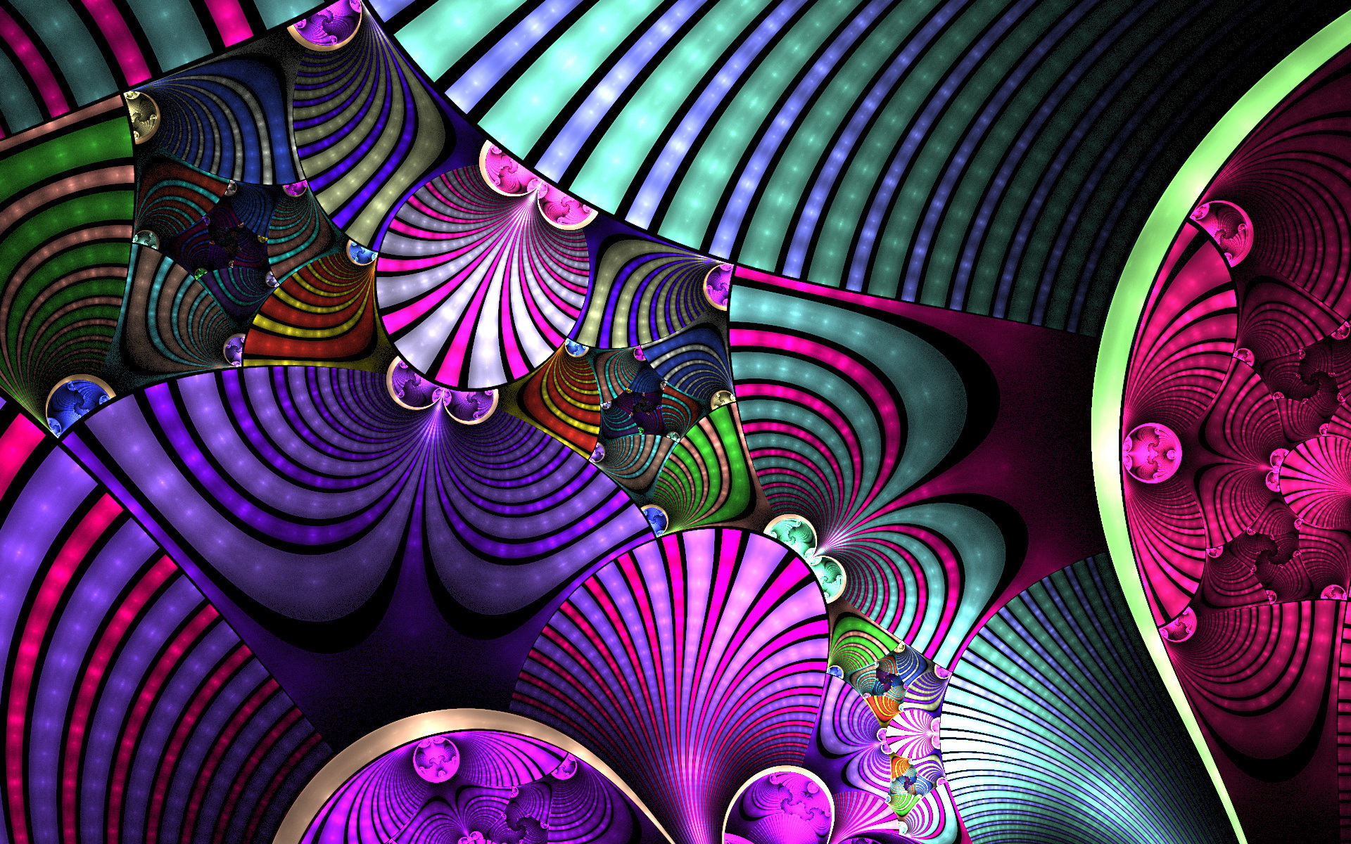 Abstract fractal art with vibrant colors HD Wallpaper