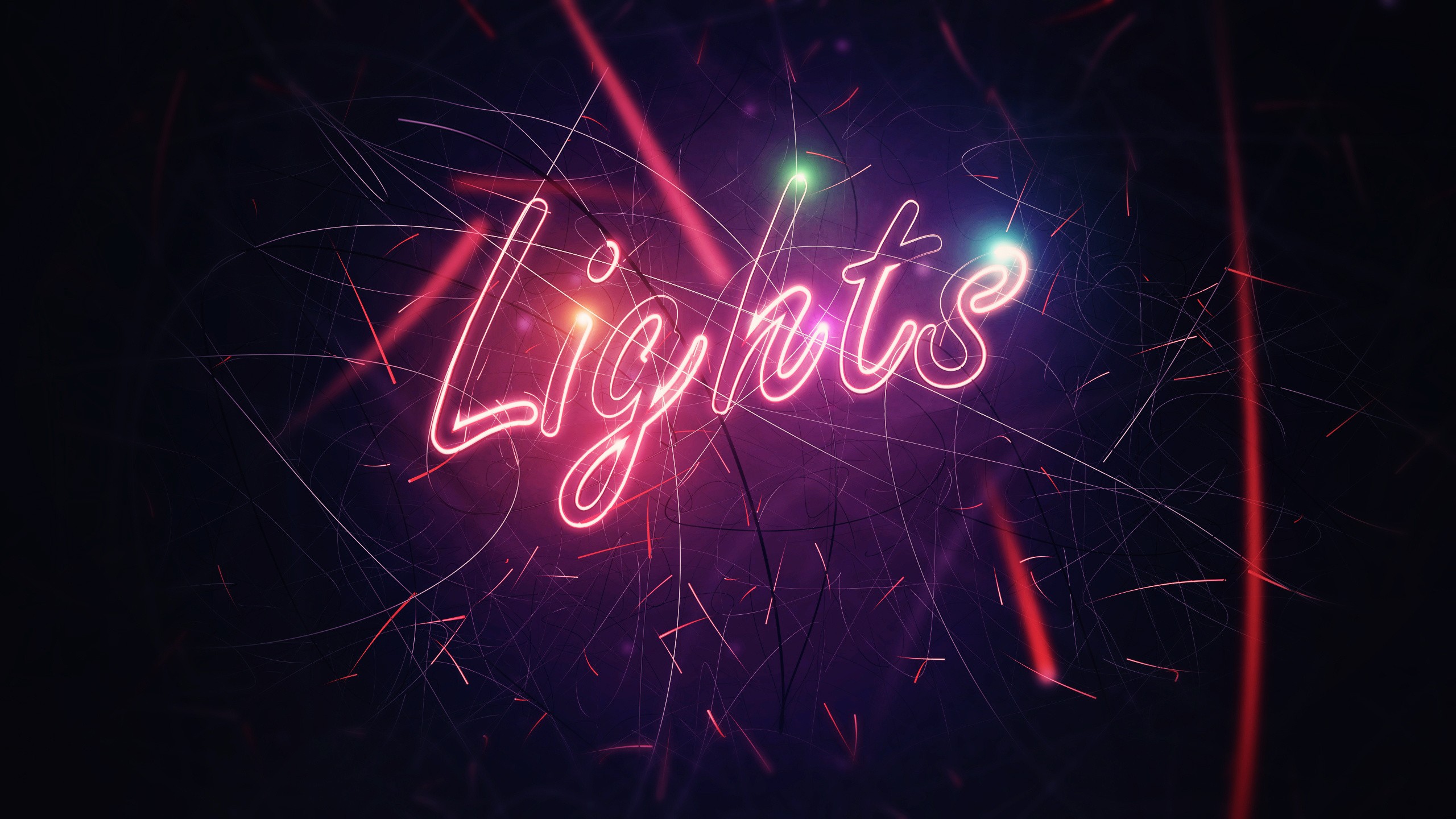 Neon lights word HD Wallpaper
