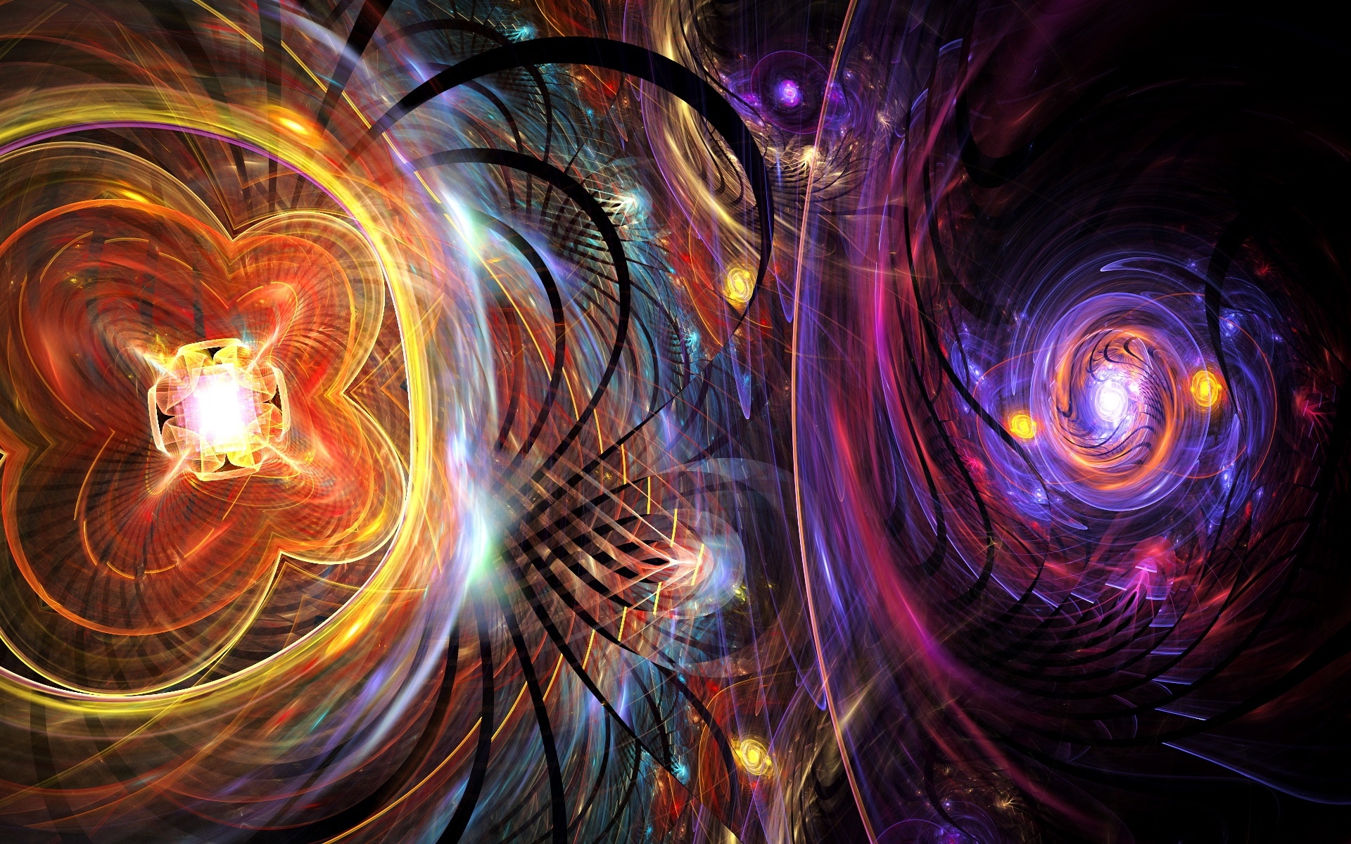 Abstract fractal art with swirling colors HD Wallpaper