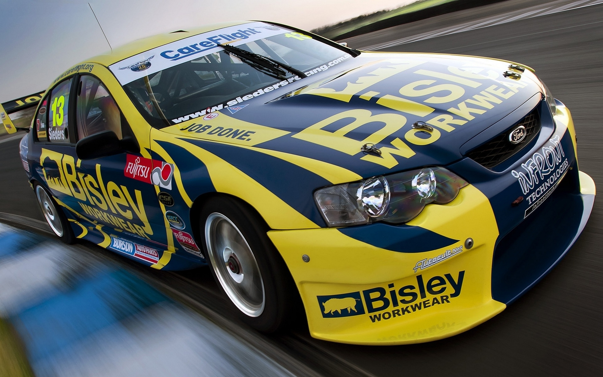 Ford race car with Bisley Workwear sponsorship HD Wallpaper
