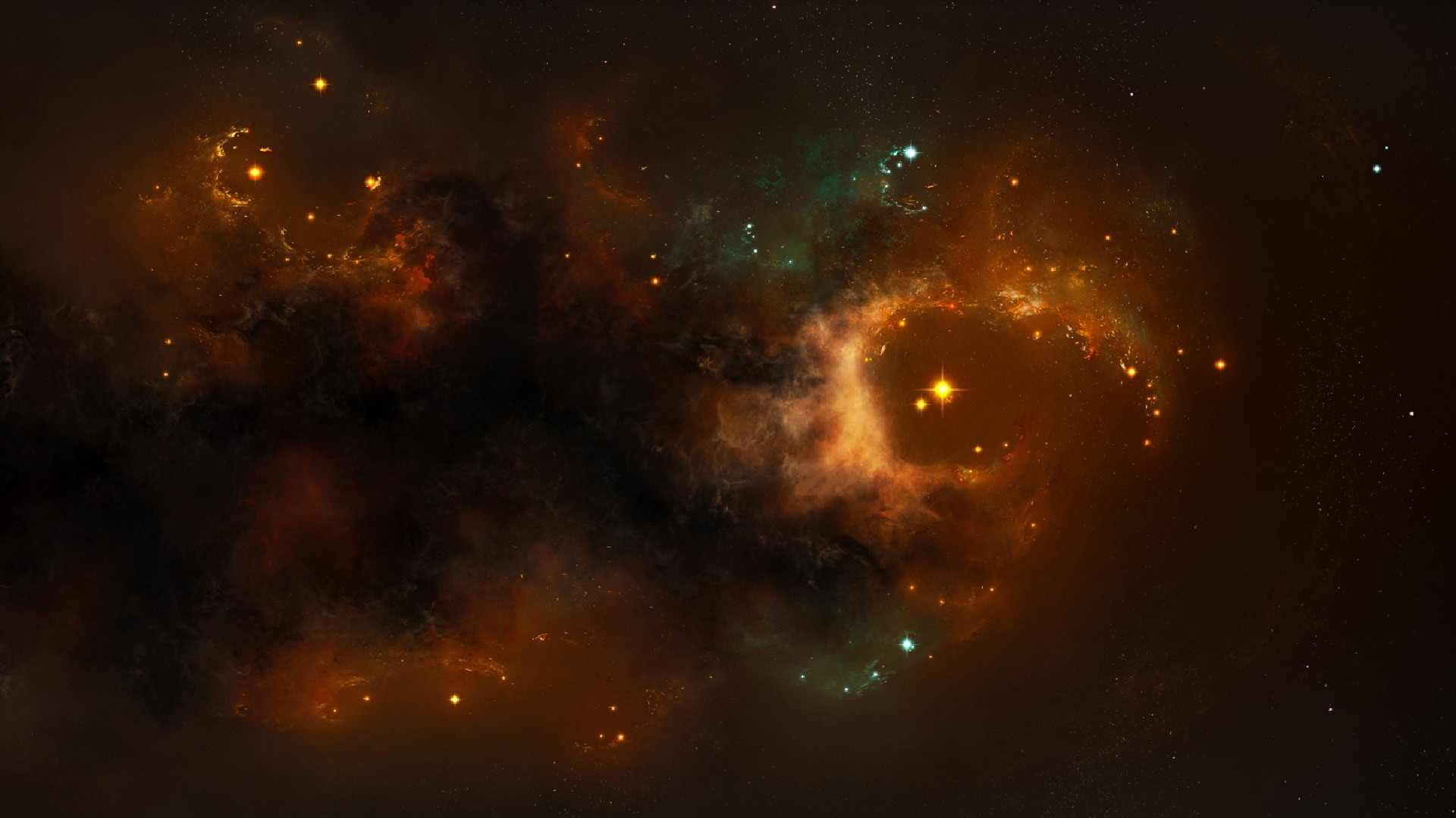 Sci Fi Nebula with Stars HD Wallpaper