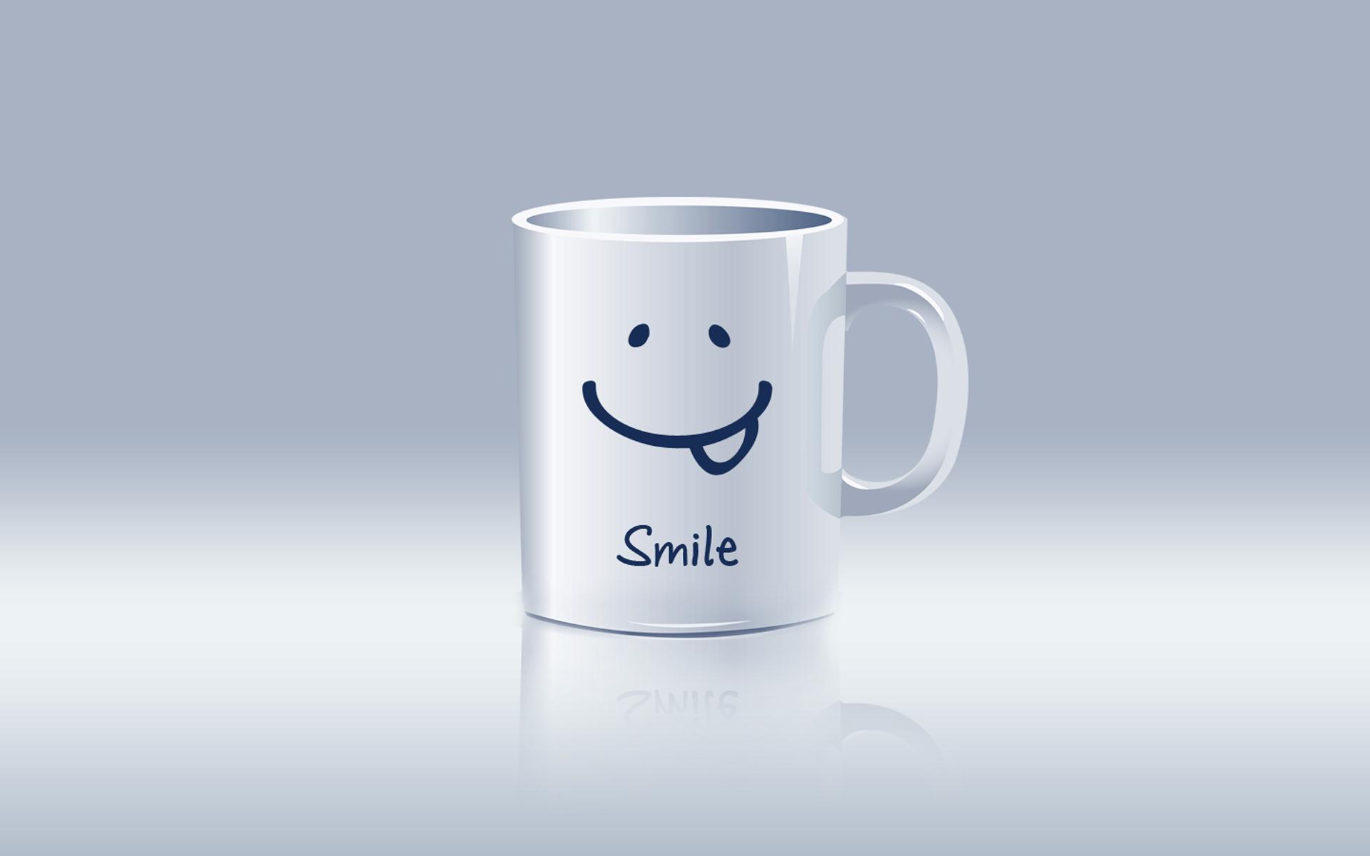 White mug with a smiley face and the word "Smile" HD Wallpaper