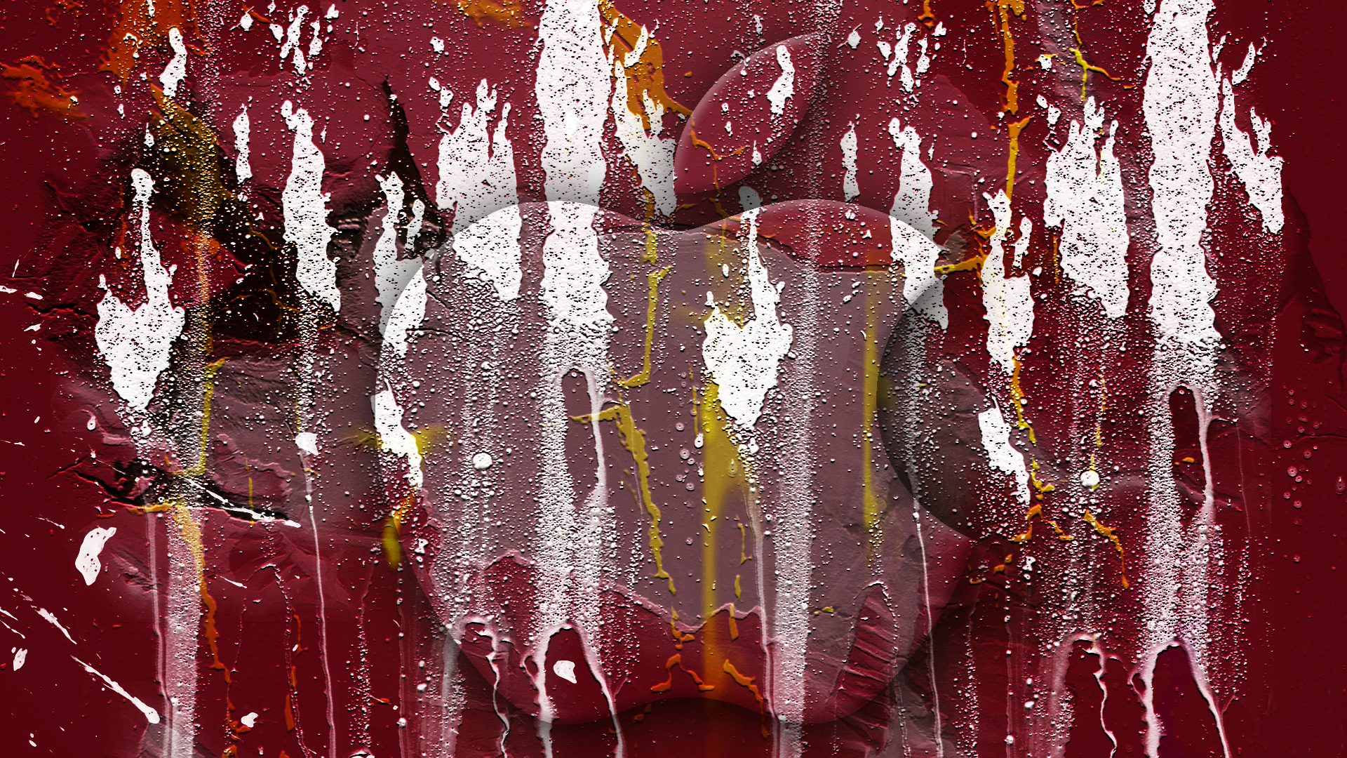 Apple logo with red paint drips HD Wallpaper