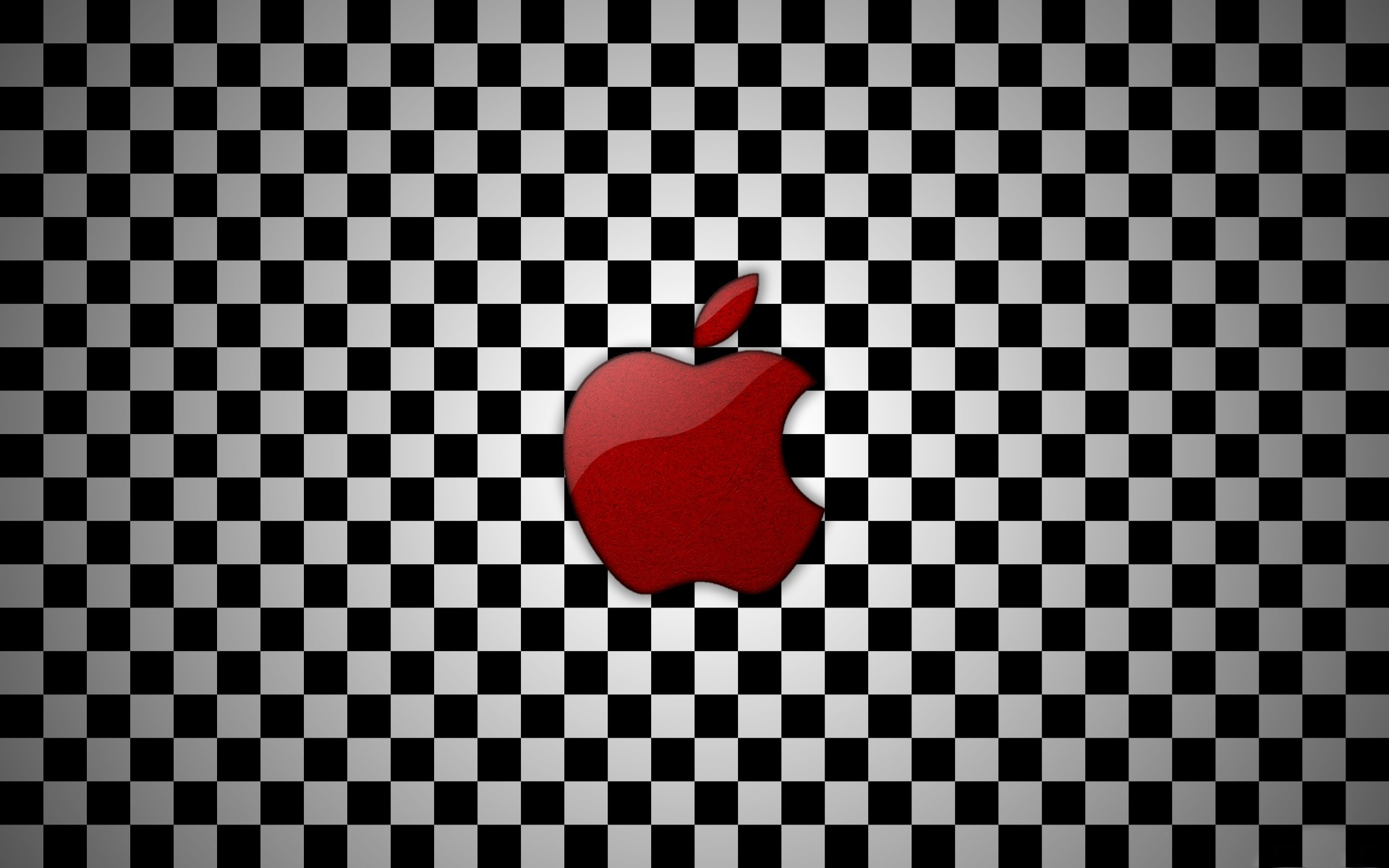 Red Apple Inc. logo on checkered background HD Wallpaper