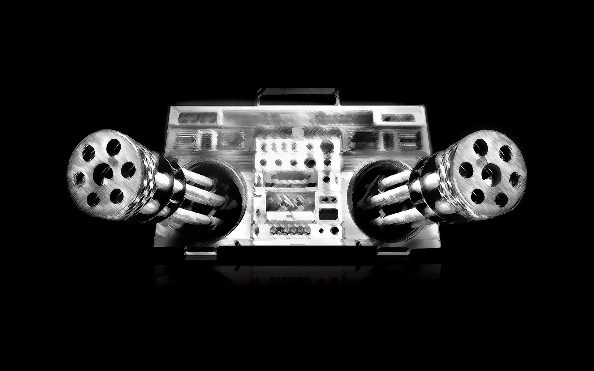 Boombox with Gatling Guns HD Wallpaper
