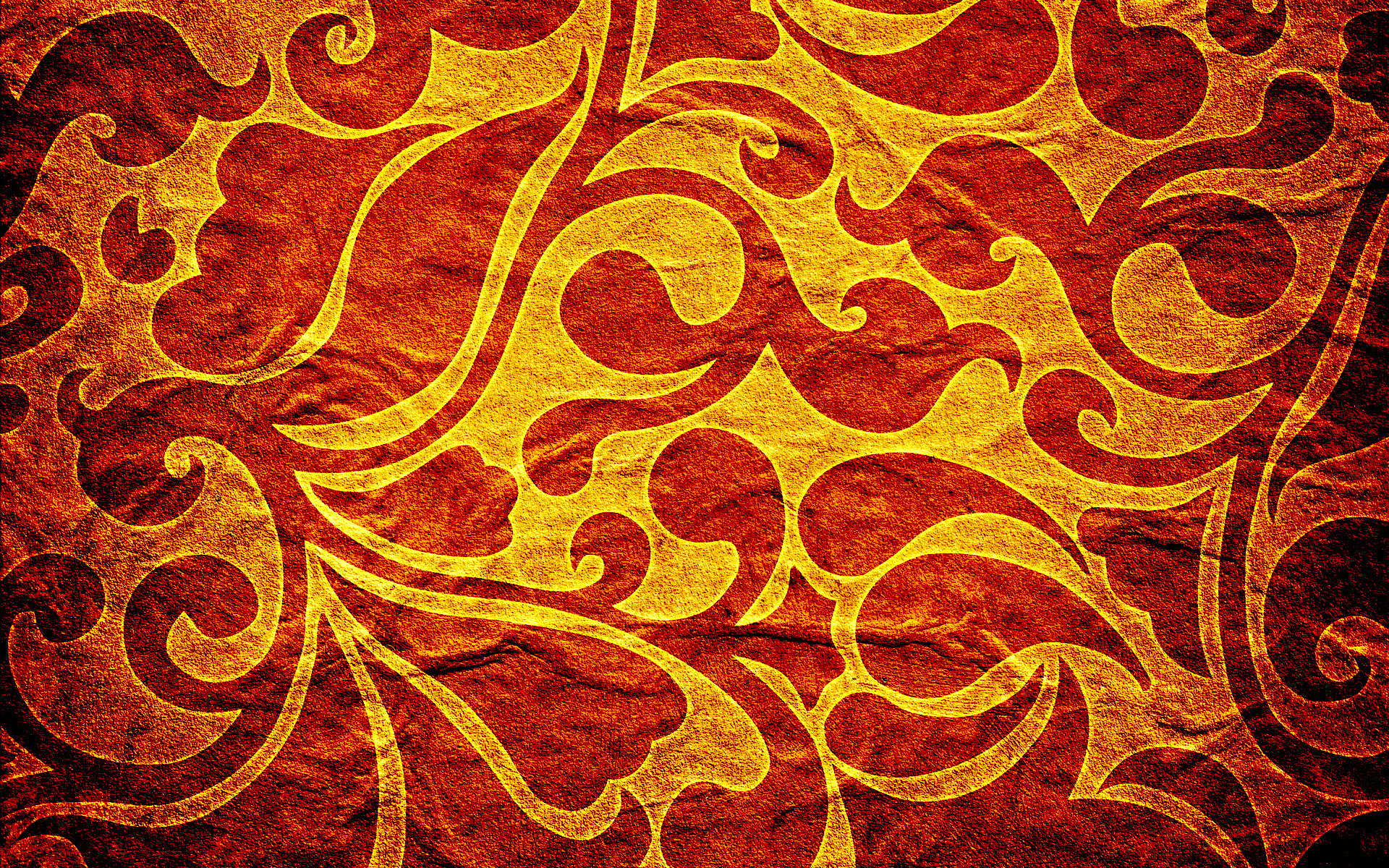 Abstract golden floral pattern on textured background HD Wallpaper