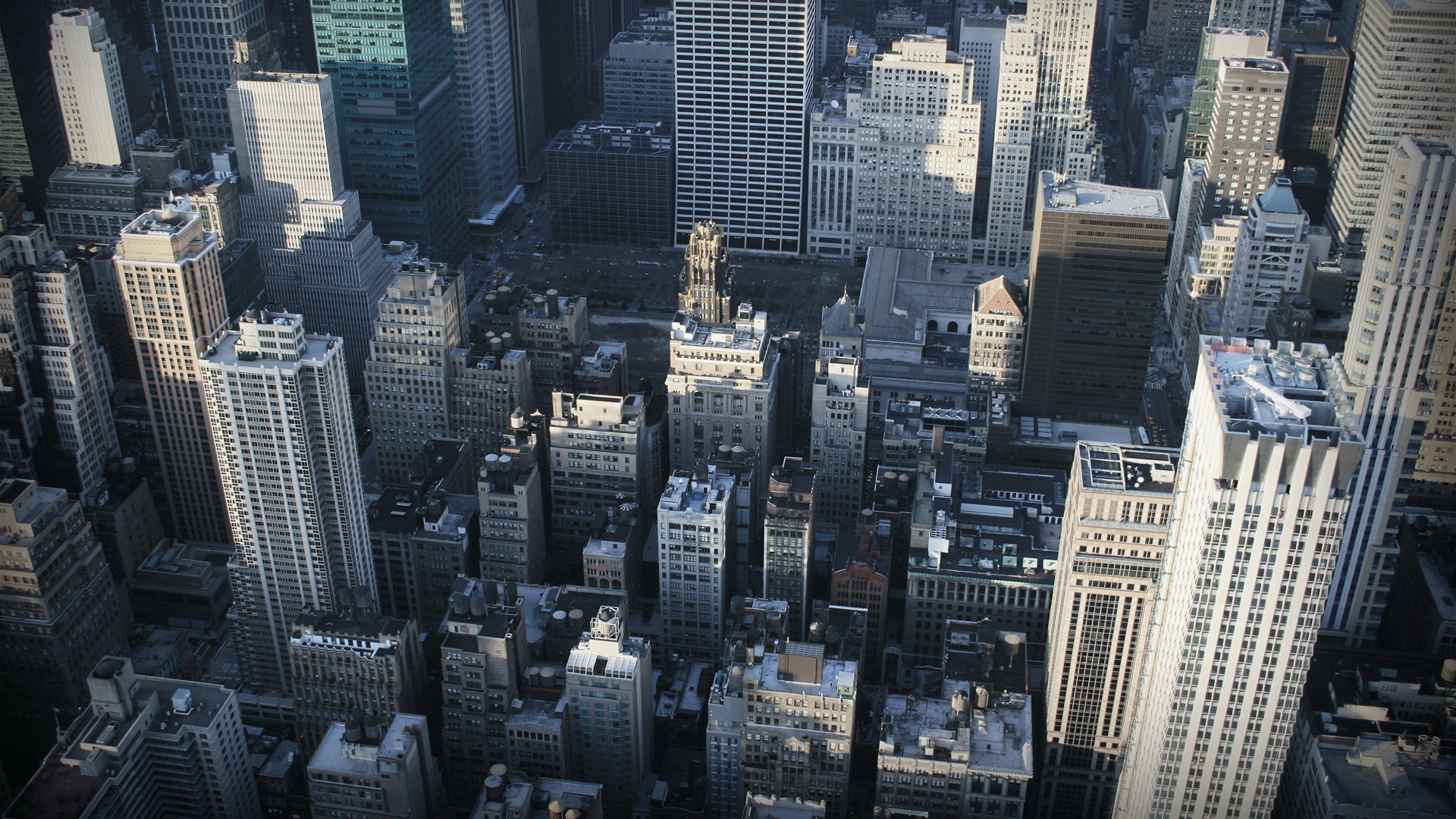 Aerial view of New York City skyscrapers HD Wallpaper