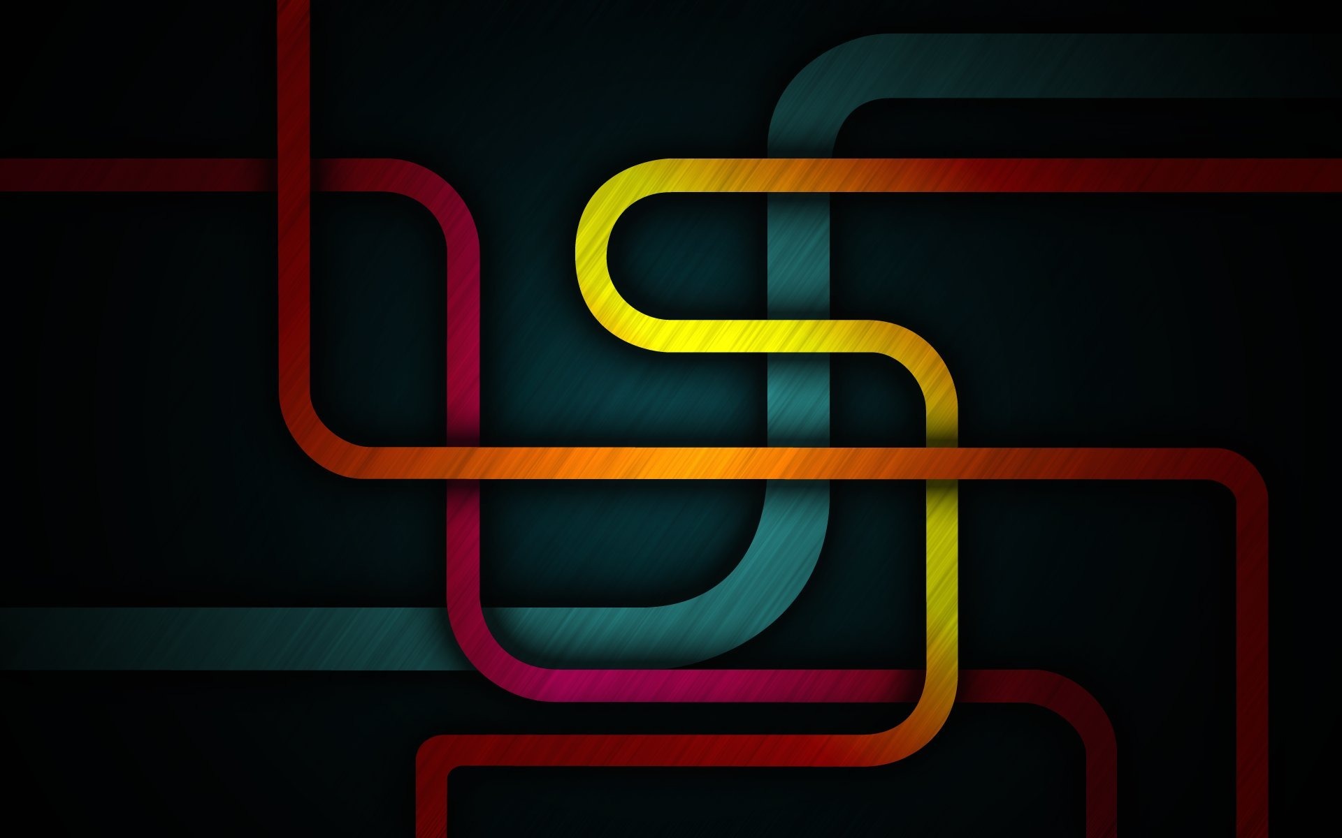 Abstract lines with vibrant colors on dark background HD Wallpaper