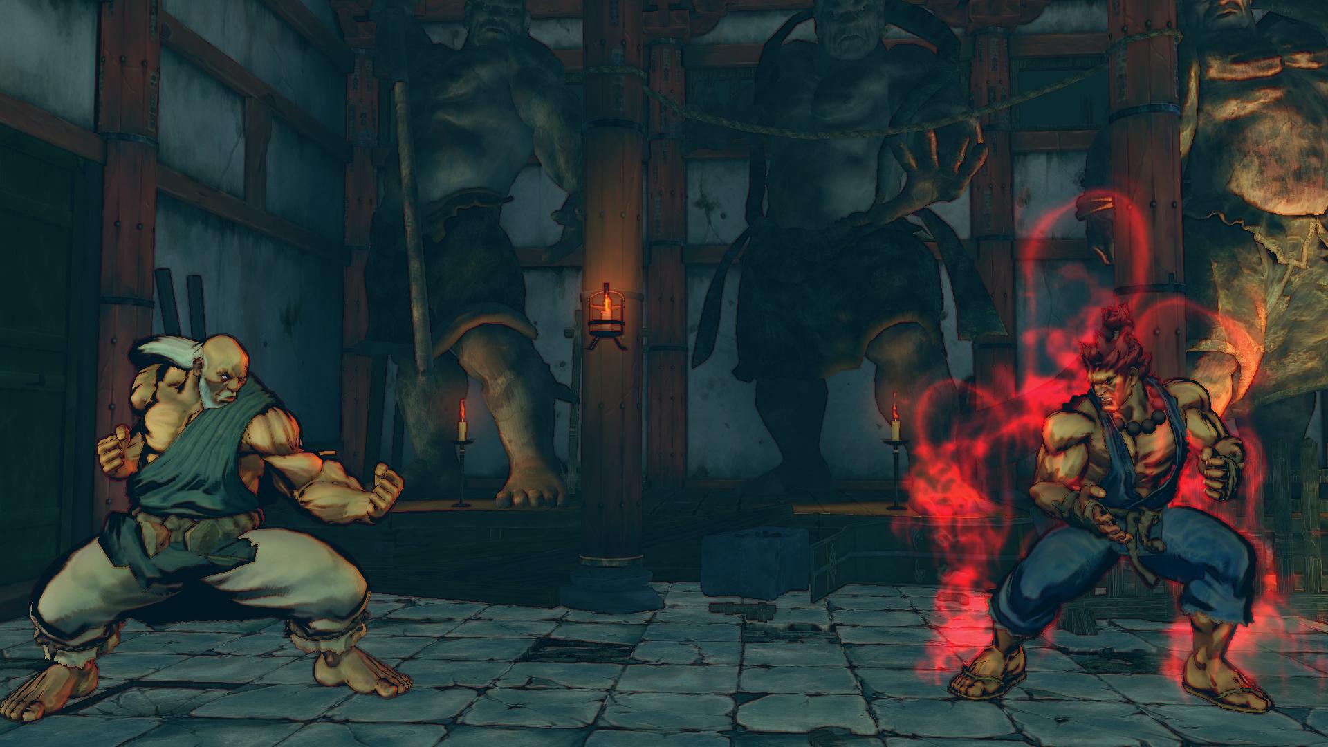 Gen and Akuma from Street Fighter in a temple HD Wallpaper