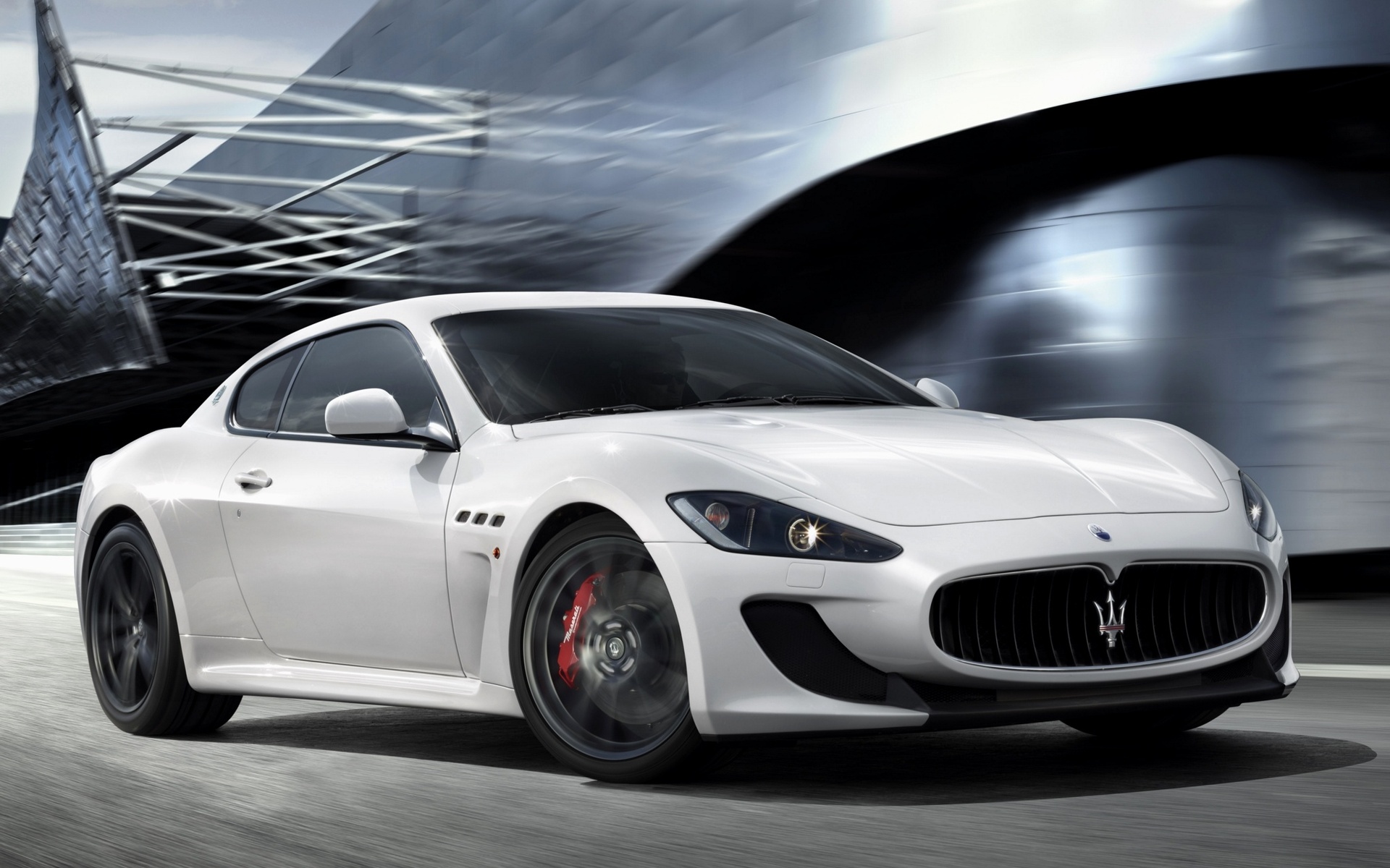 White Maserati GranTurismo Coupe HD Wallpaper