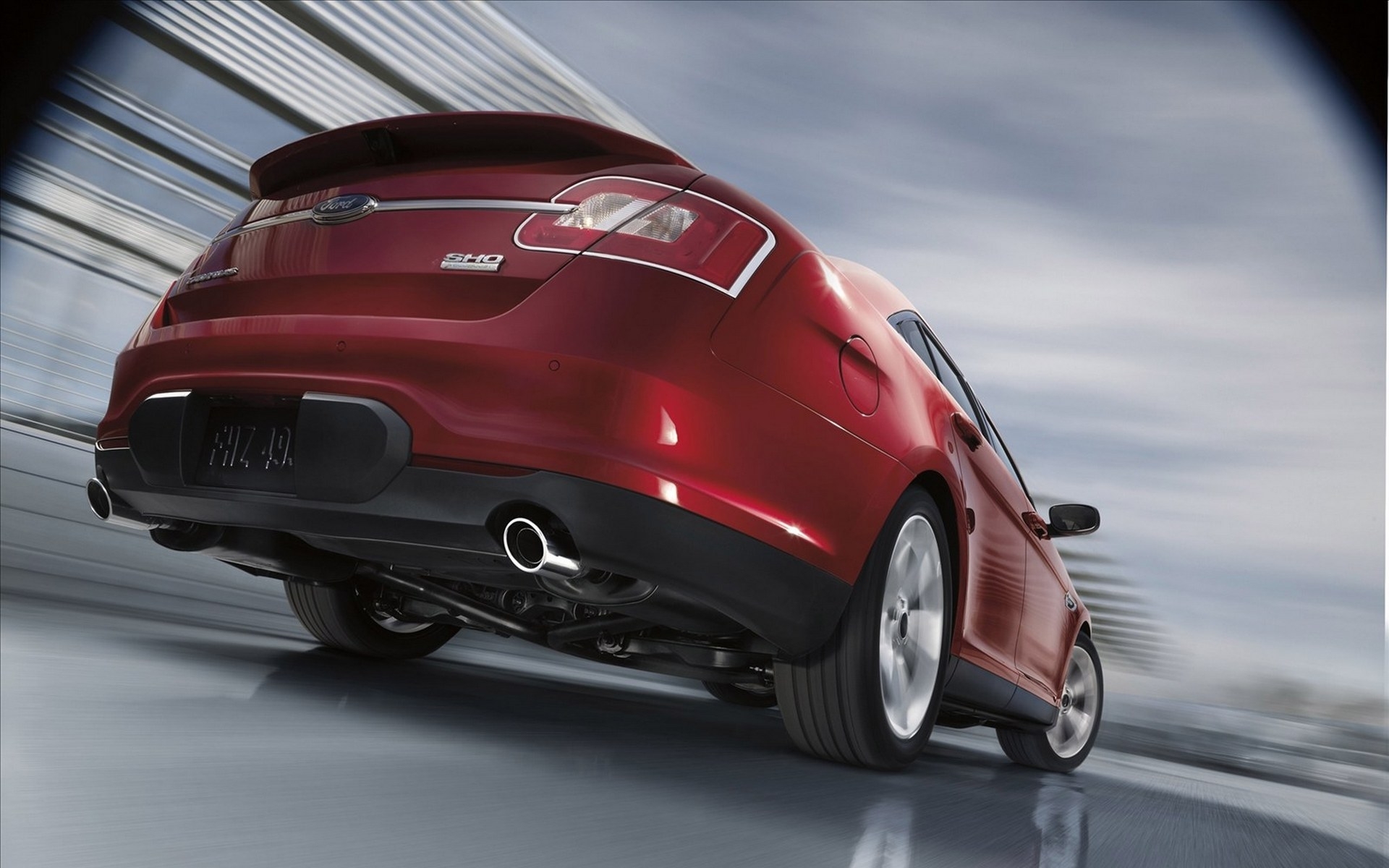Red Ford Taurus SHO rear view HD Wallpaper