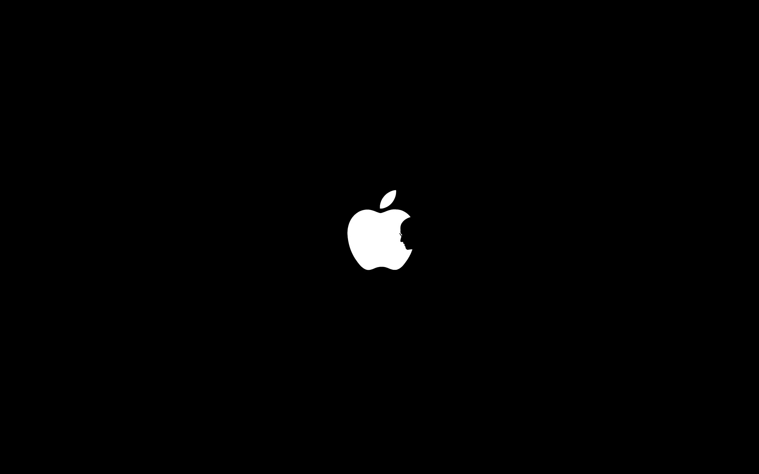 Apple logo with Steve Jobs silhouette HD Wallpaper