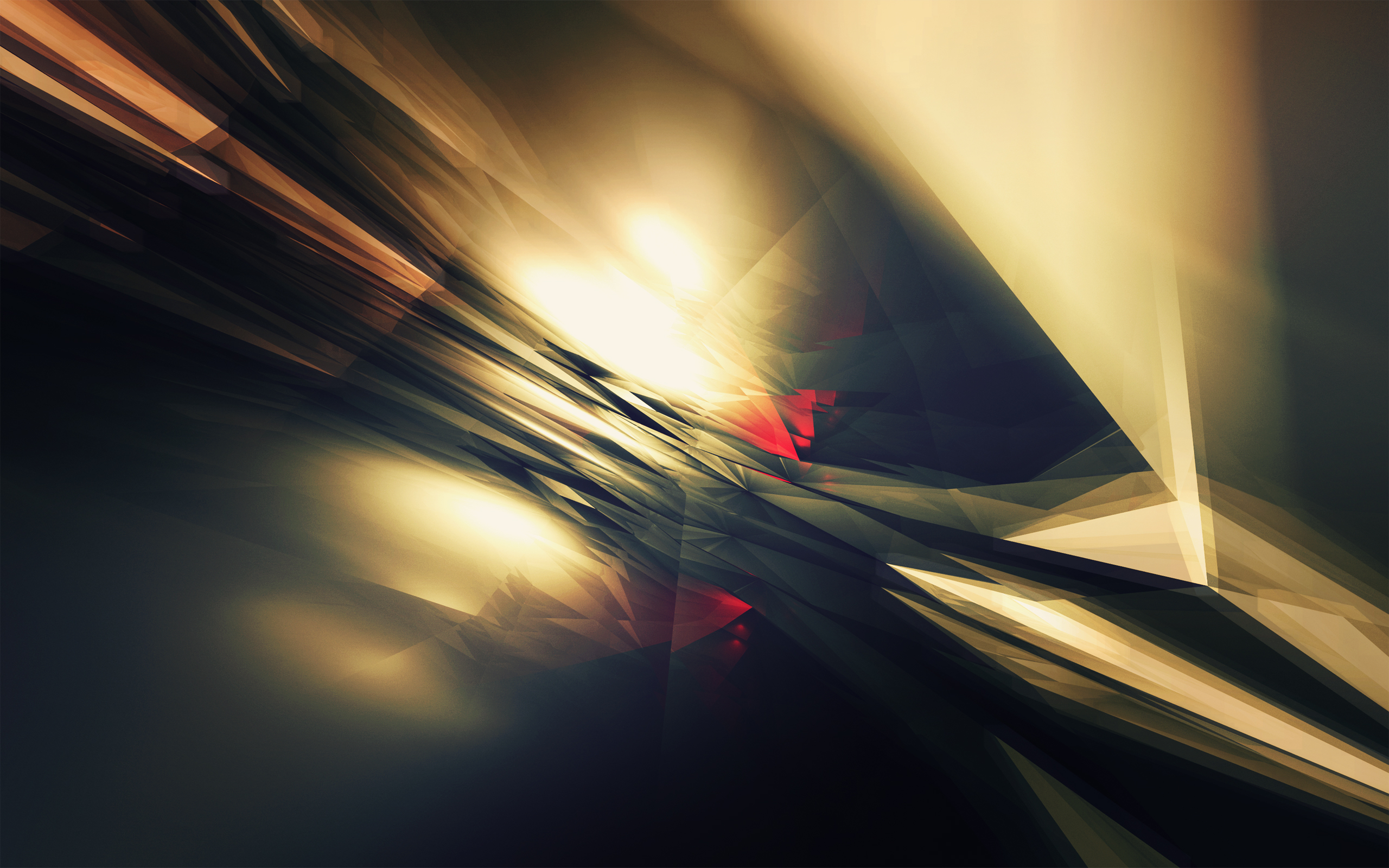 Abstract geometric shapes with golden light HD Wallpaper