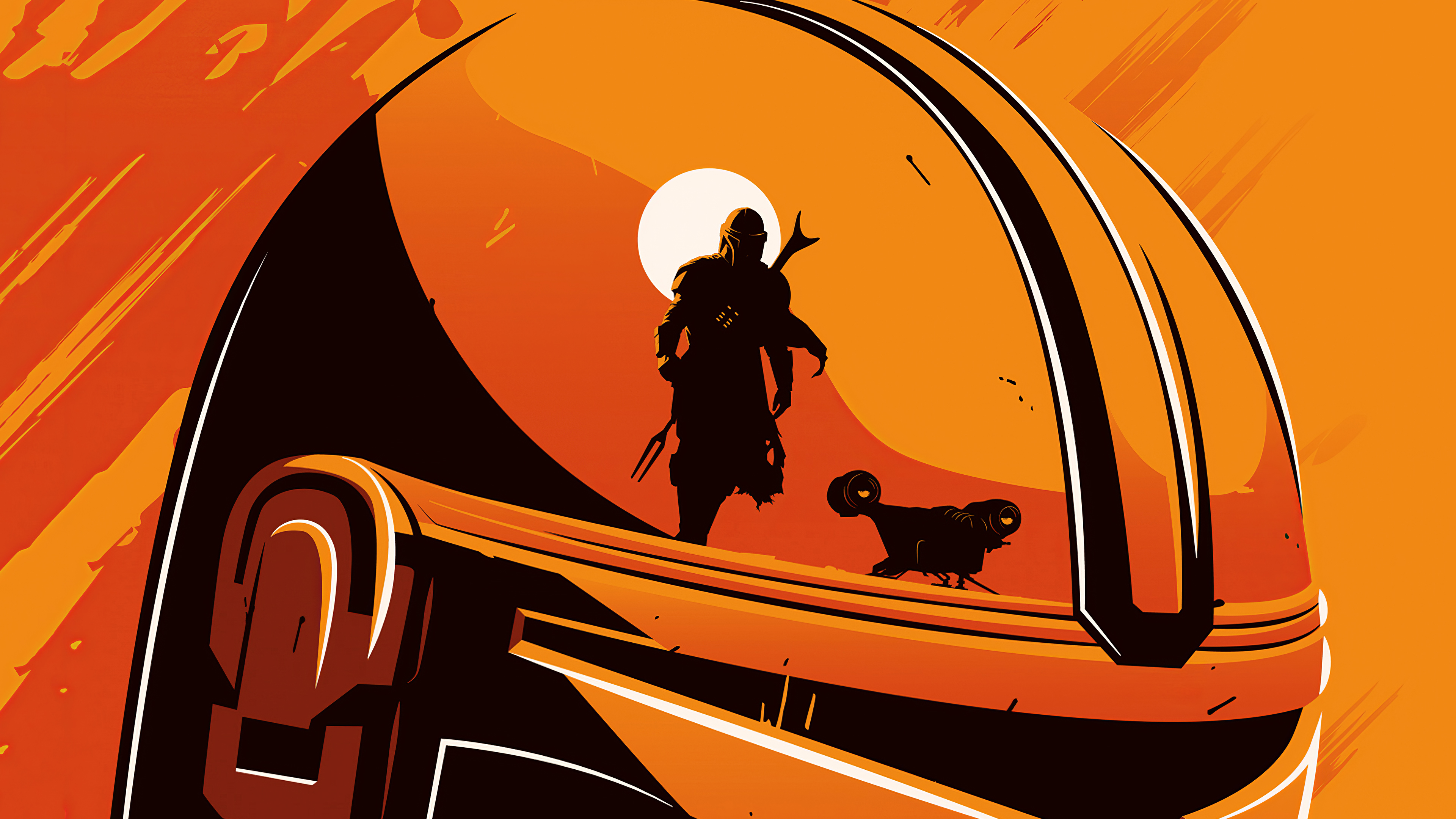 The Mandalorian Minimalist 4K HD Wallpaper