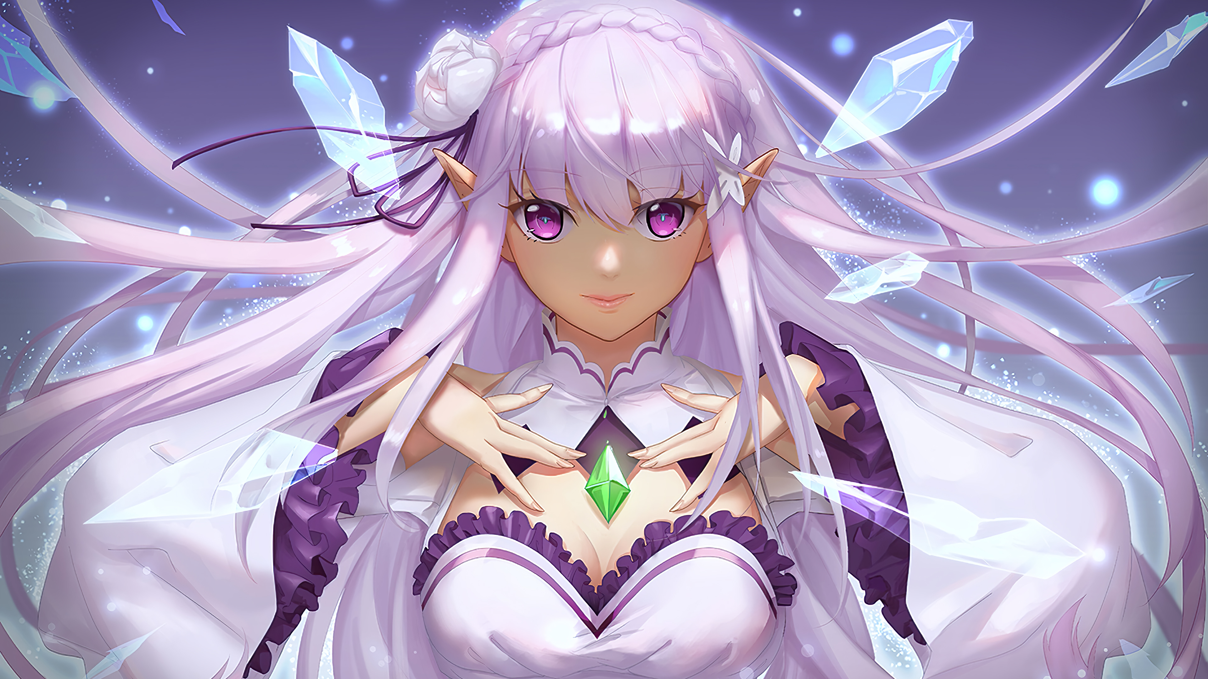 Emilia from Re:Zero 4K HD Wallpaper
