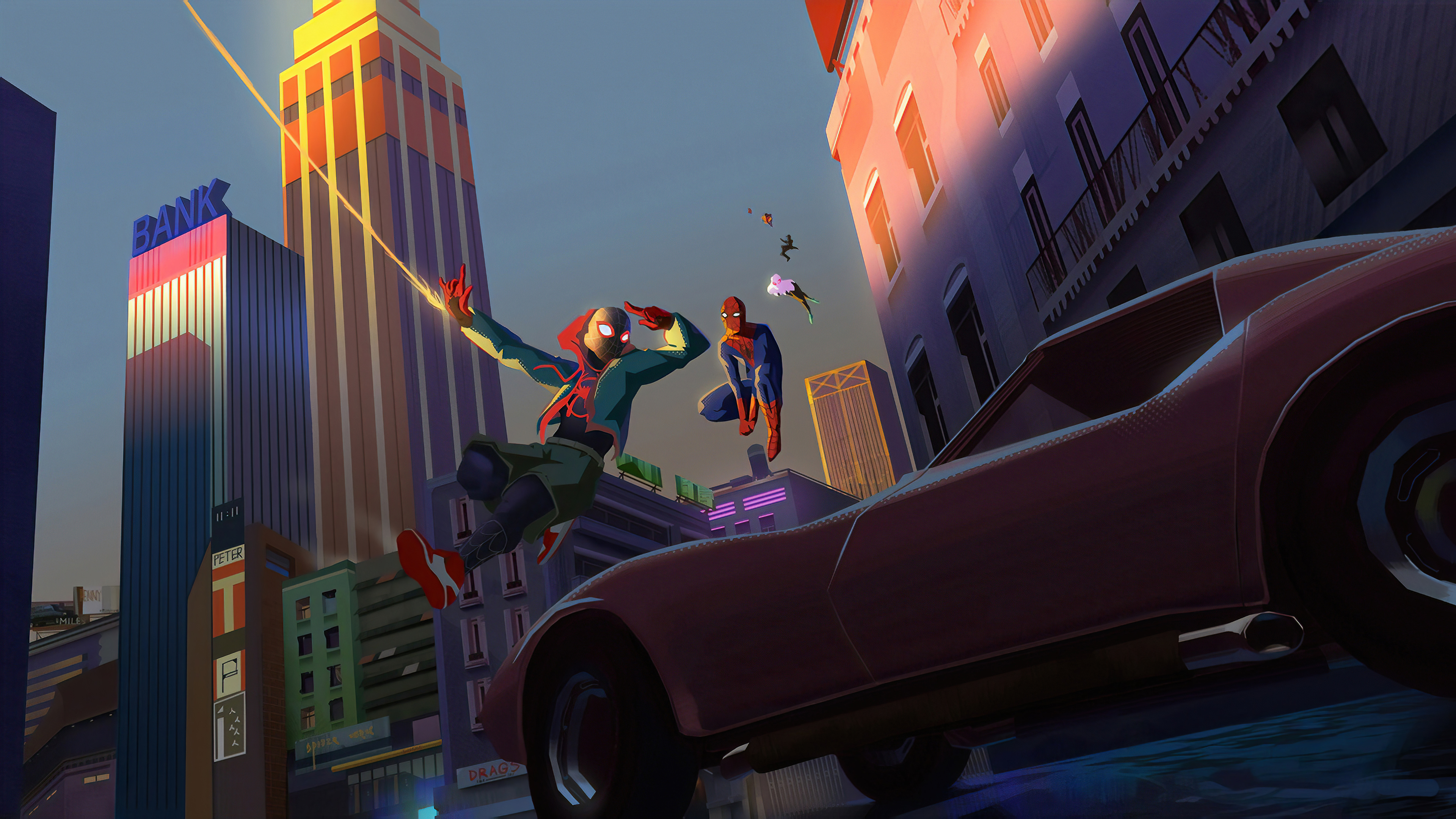 Spider-Man and Miles Morales in New York City 4K HD Wallpaper