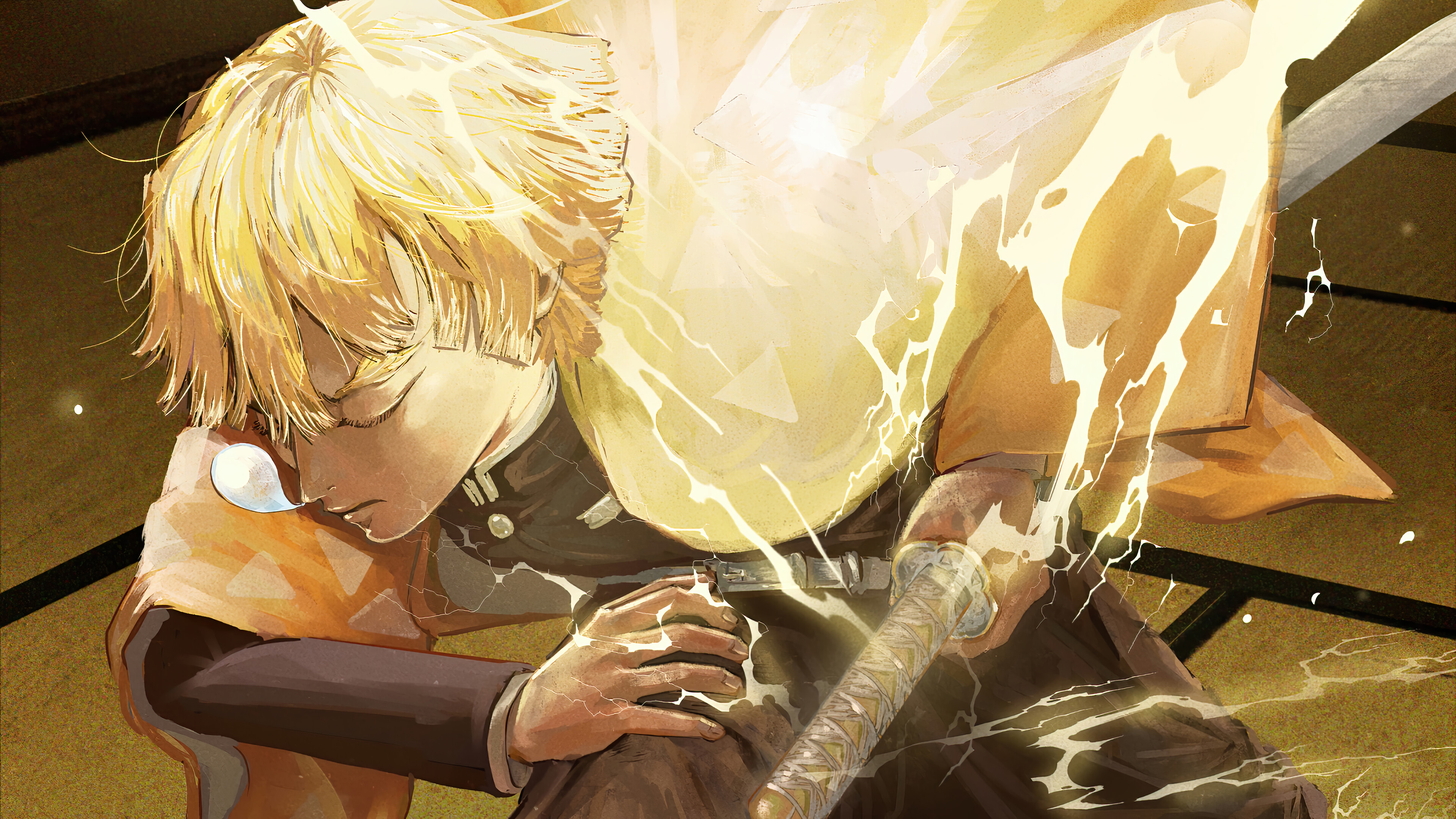 Zenitsu, Breath of Thunder, Kimetsu no Yaiba, 4K HD Wallpaper