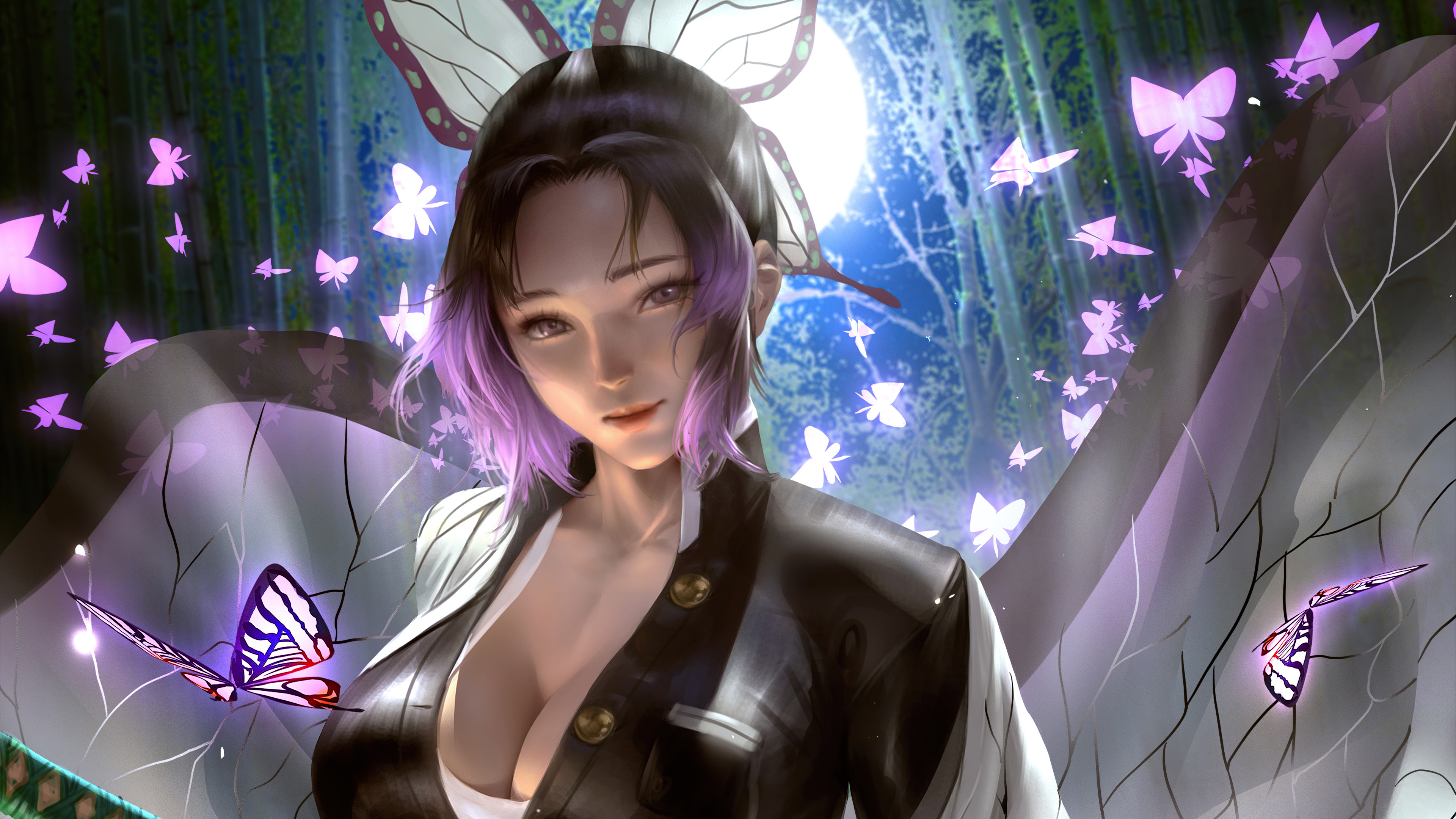 Shinobu Kocho from Kimetsu no Yaiba 4K HD Wallpaper