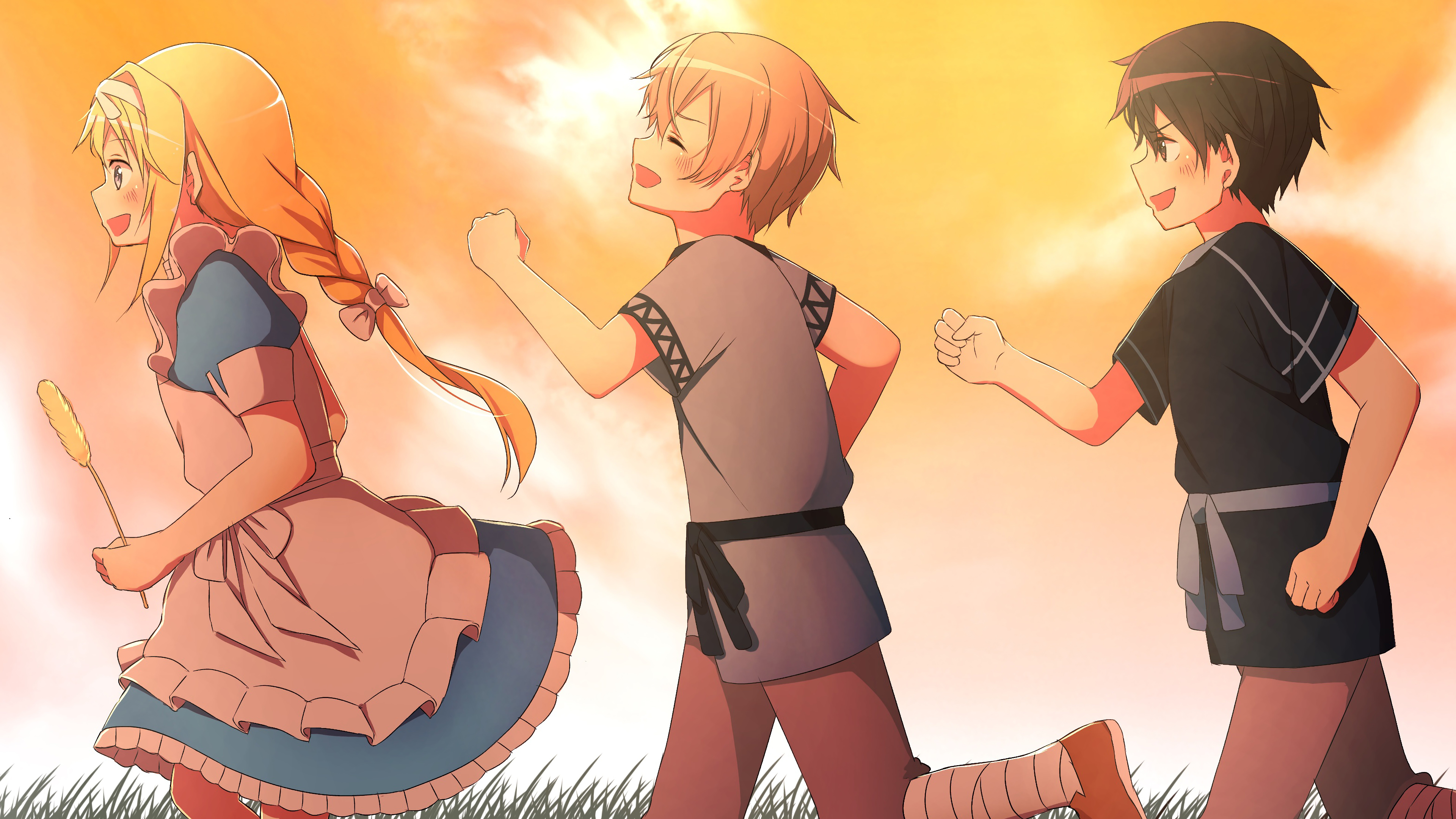 Alice, Eugeo, Kirito, Sword Art Online Alicization, 4K HD Wallpaper