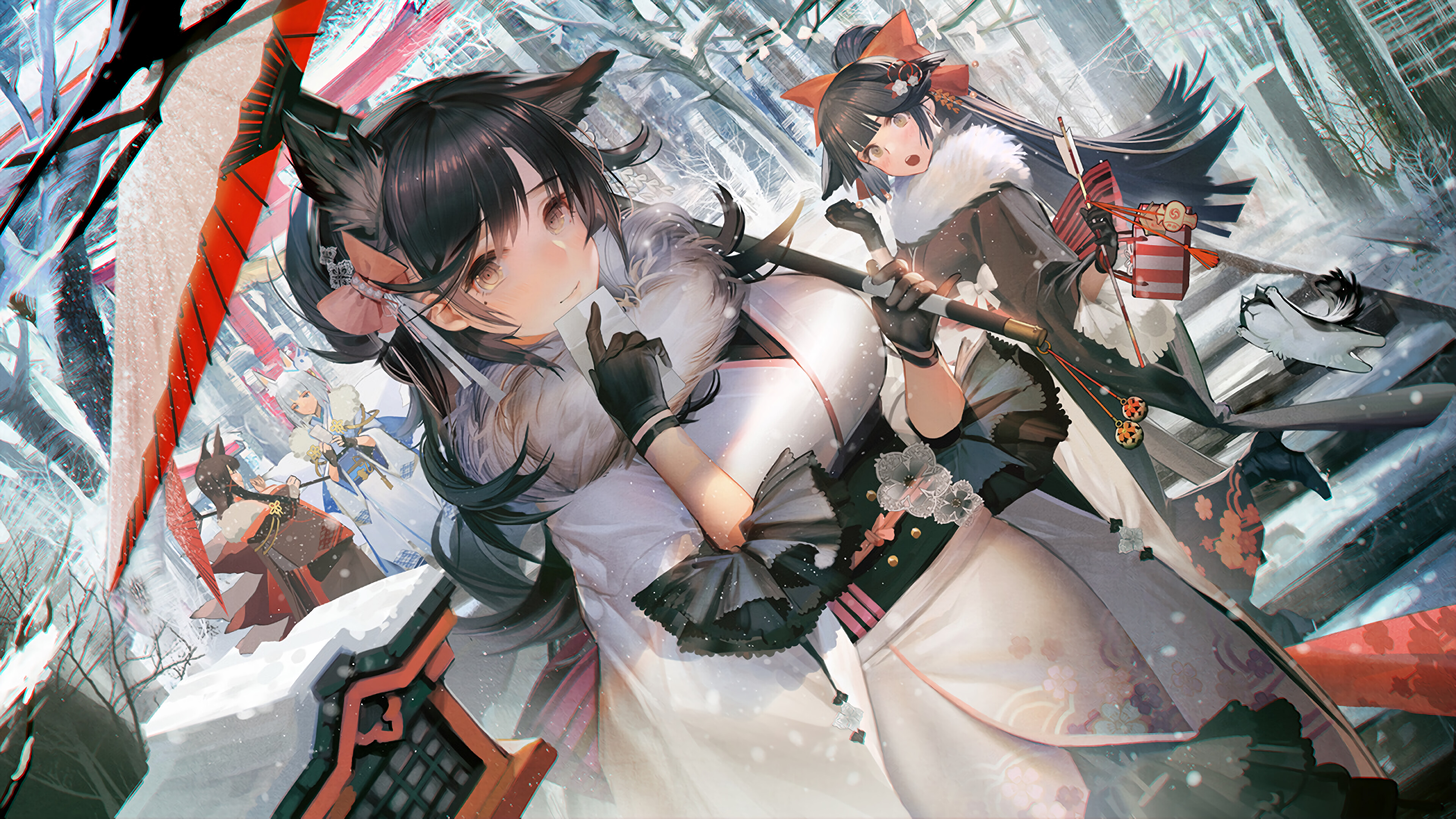 Azur Lane, Atago, Takao, Anime Girls, 4K HD Wallpaper