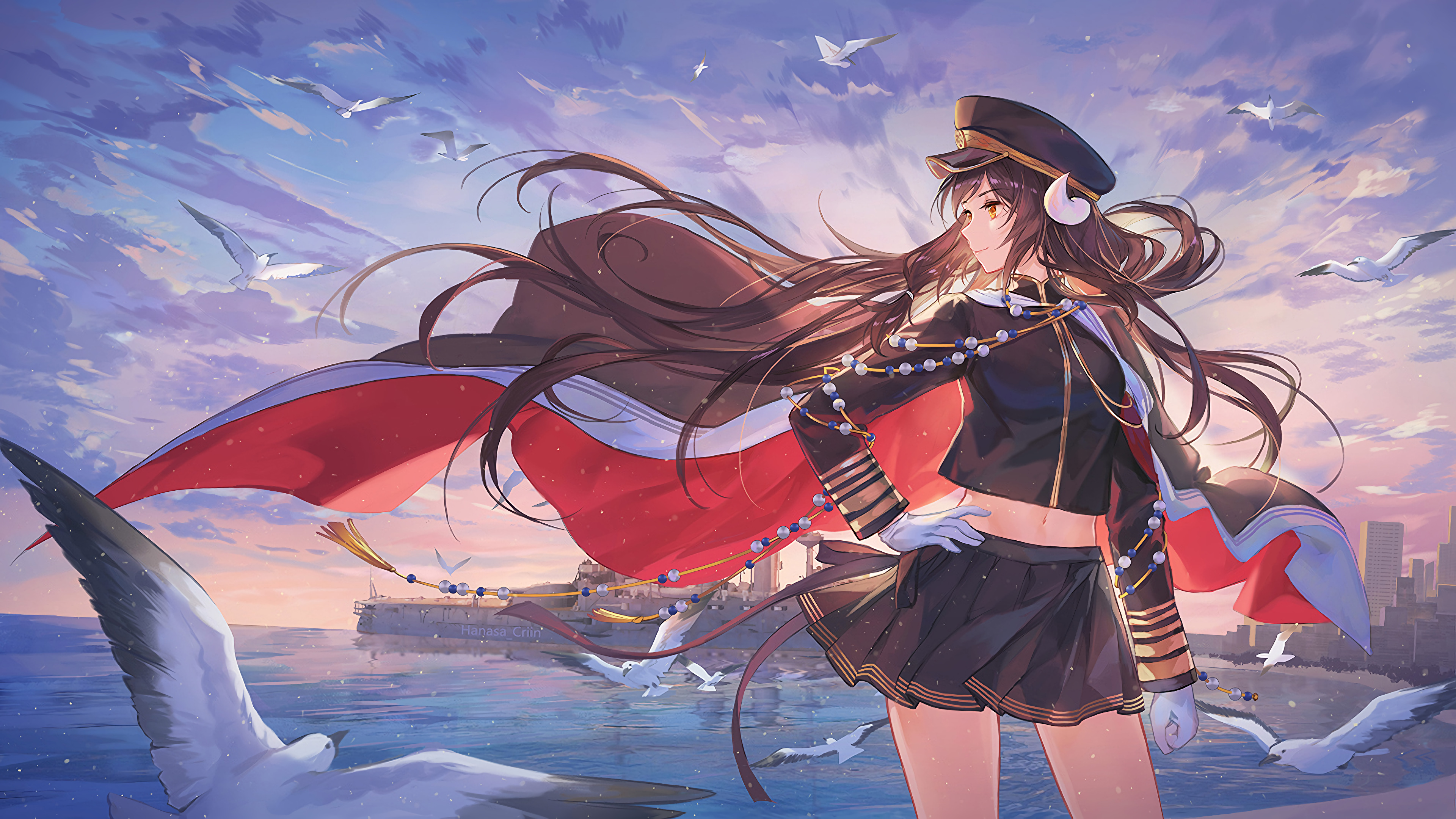 Azur Lane, Mikasa, Anime Girl, 4K HD Wallpaper