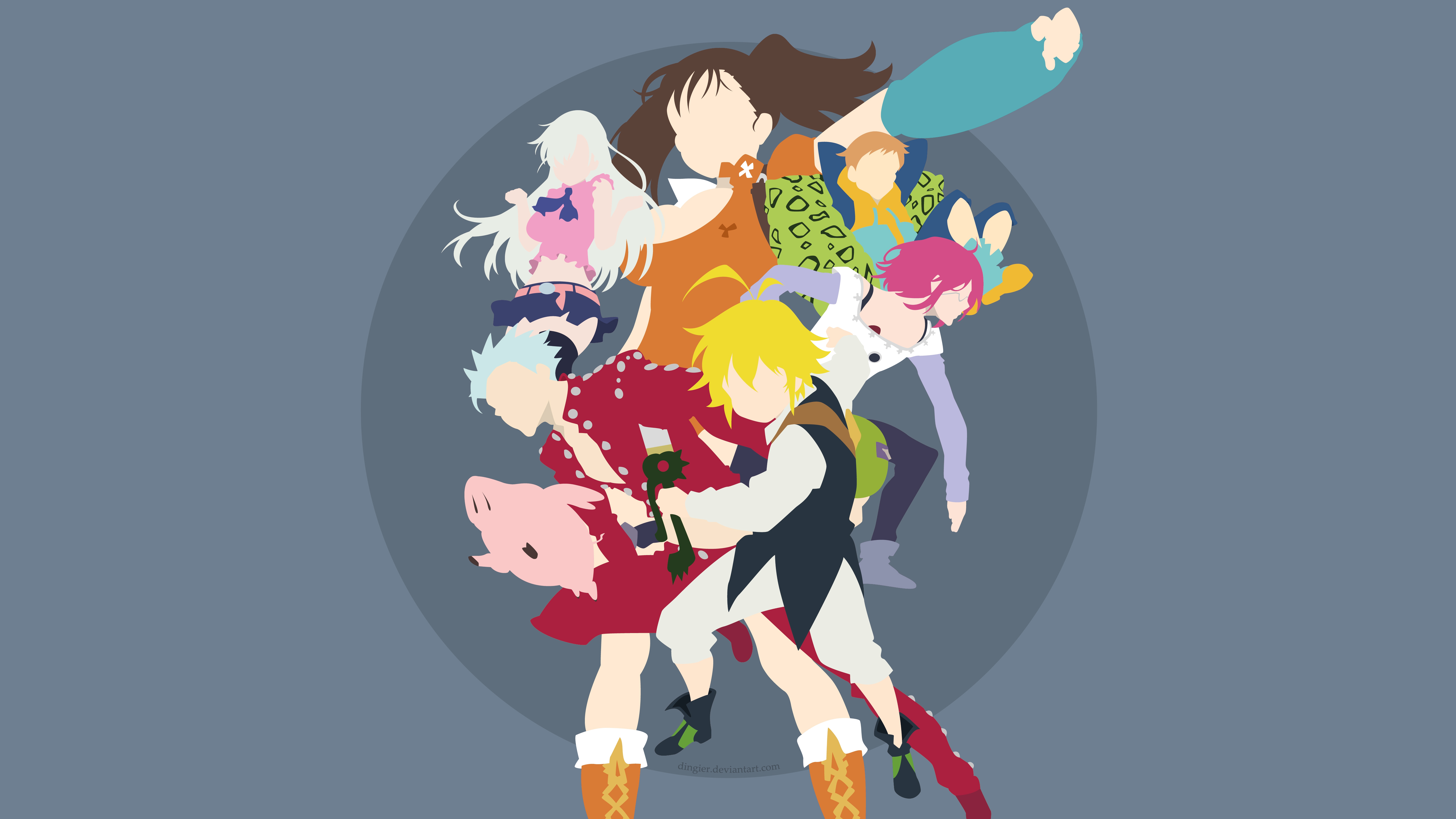 The Seven Deadly Sins characters HD Wallpaper
